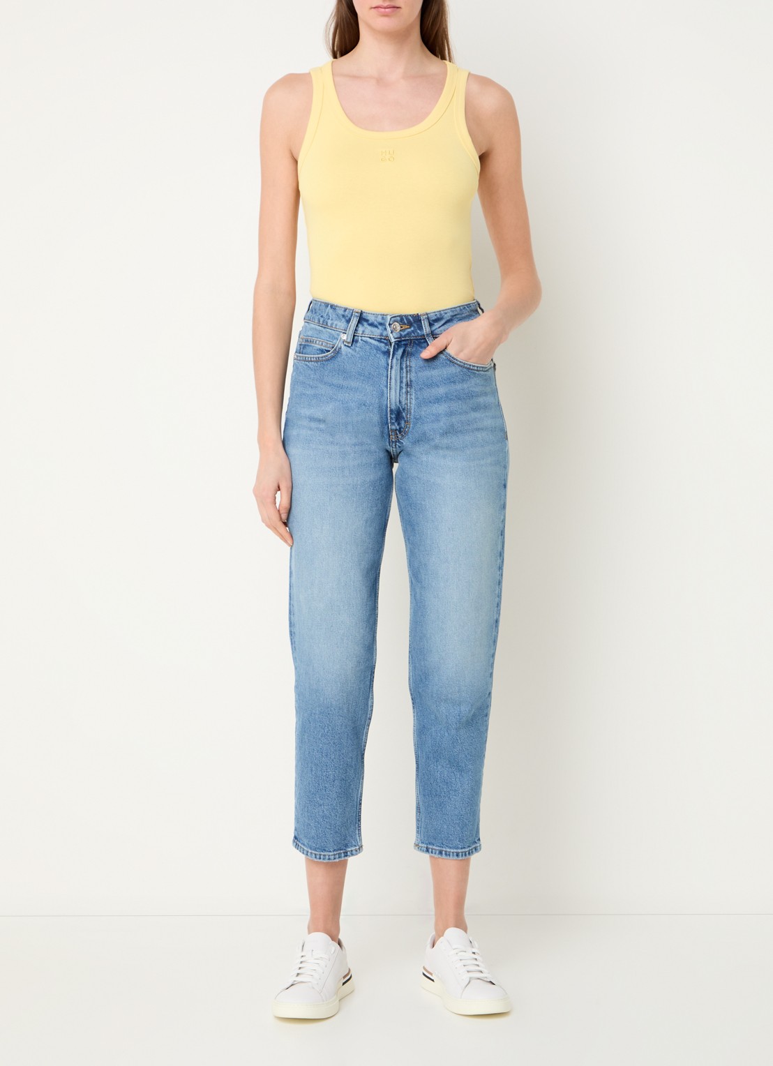 HUGO Tanktop met ribstructuur - voorkant 2 medium yellow-723 / geel