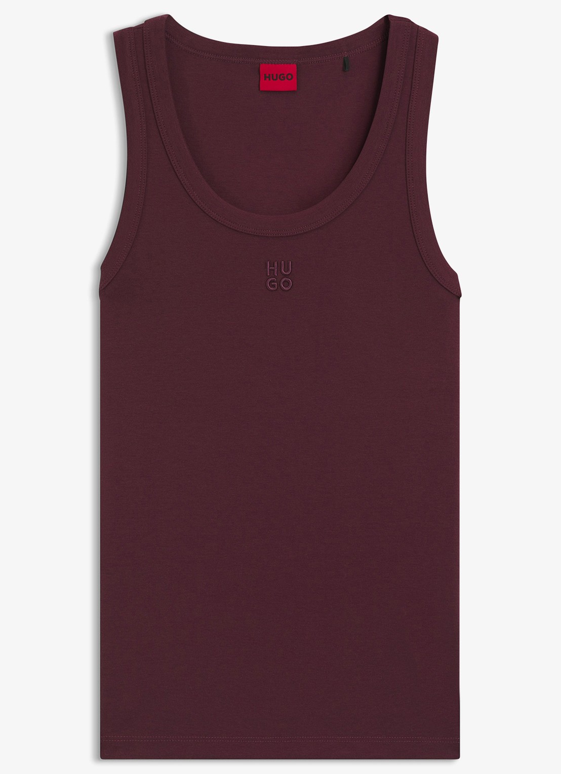 HUGO Tanktop met ribstructuur - voorkant 4 dark purple-506 / paars