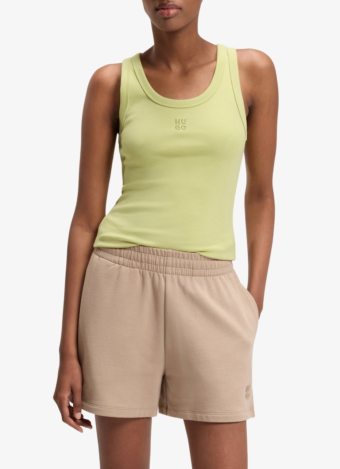 HUGO Tanktop met ribstructuur - detail 2 medium beige-267 / beige