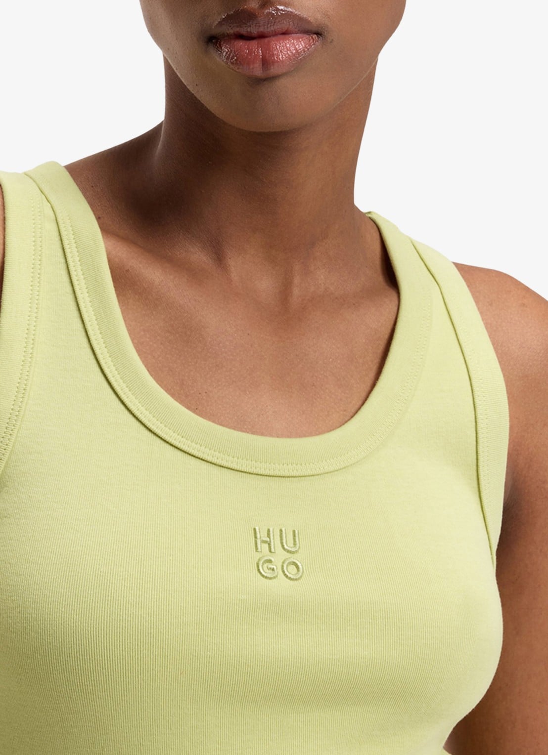 HUGO Tanktop met ribstructuur - detail 3 medium beige-267 / beige