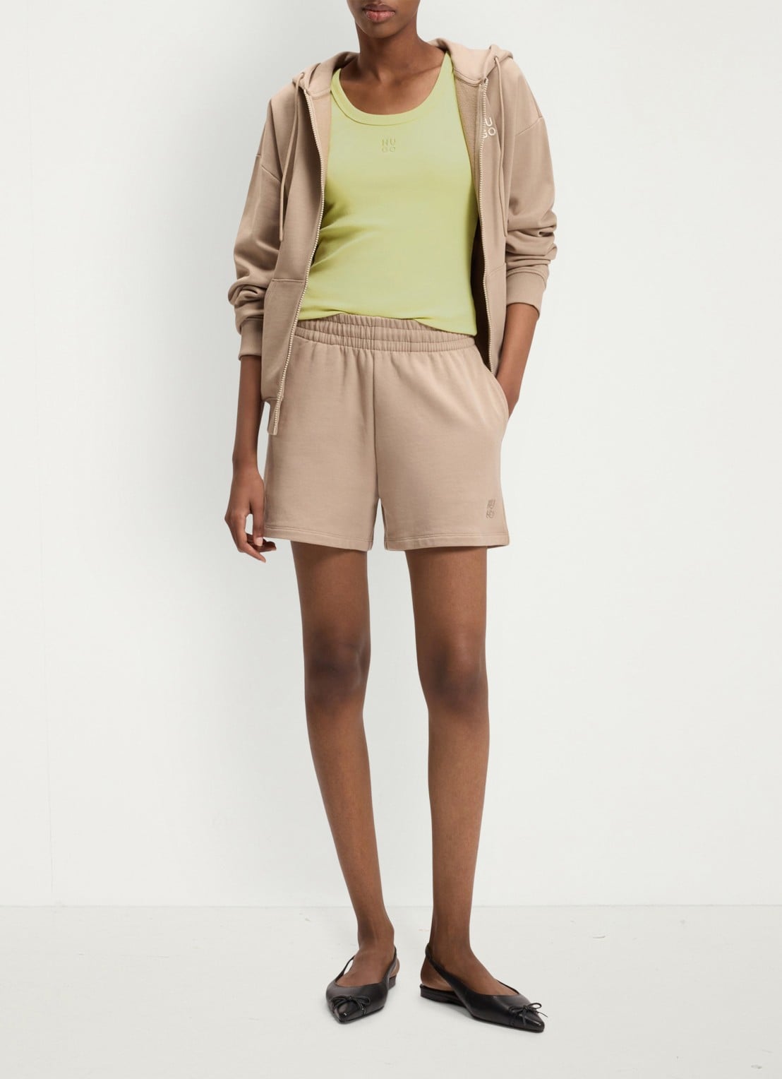 HUGO Tanktop met ribstructuur - voorkant 5 medium beige-267 / beige