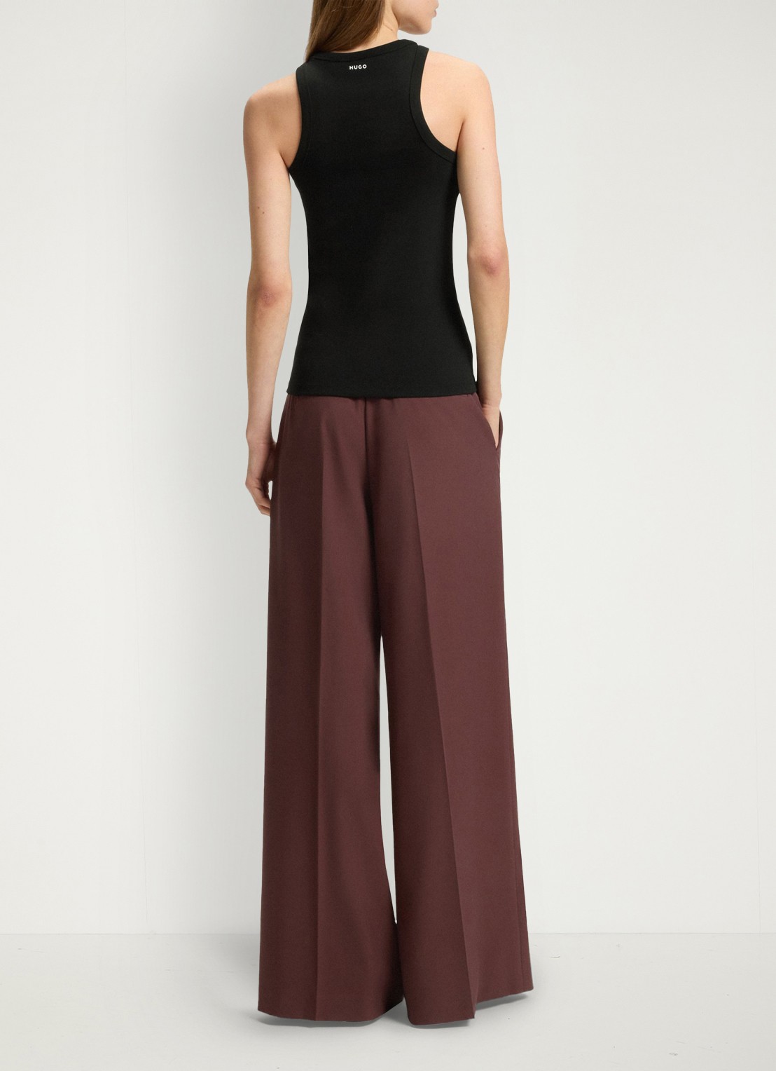 HUGO Tanktop met stretch - achterkant 3 zwart