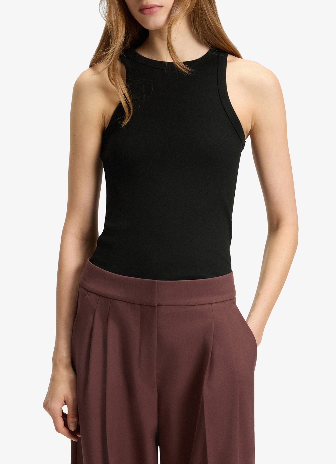 HUGO Tanktop met stretch - detail zwart