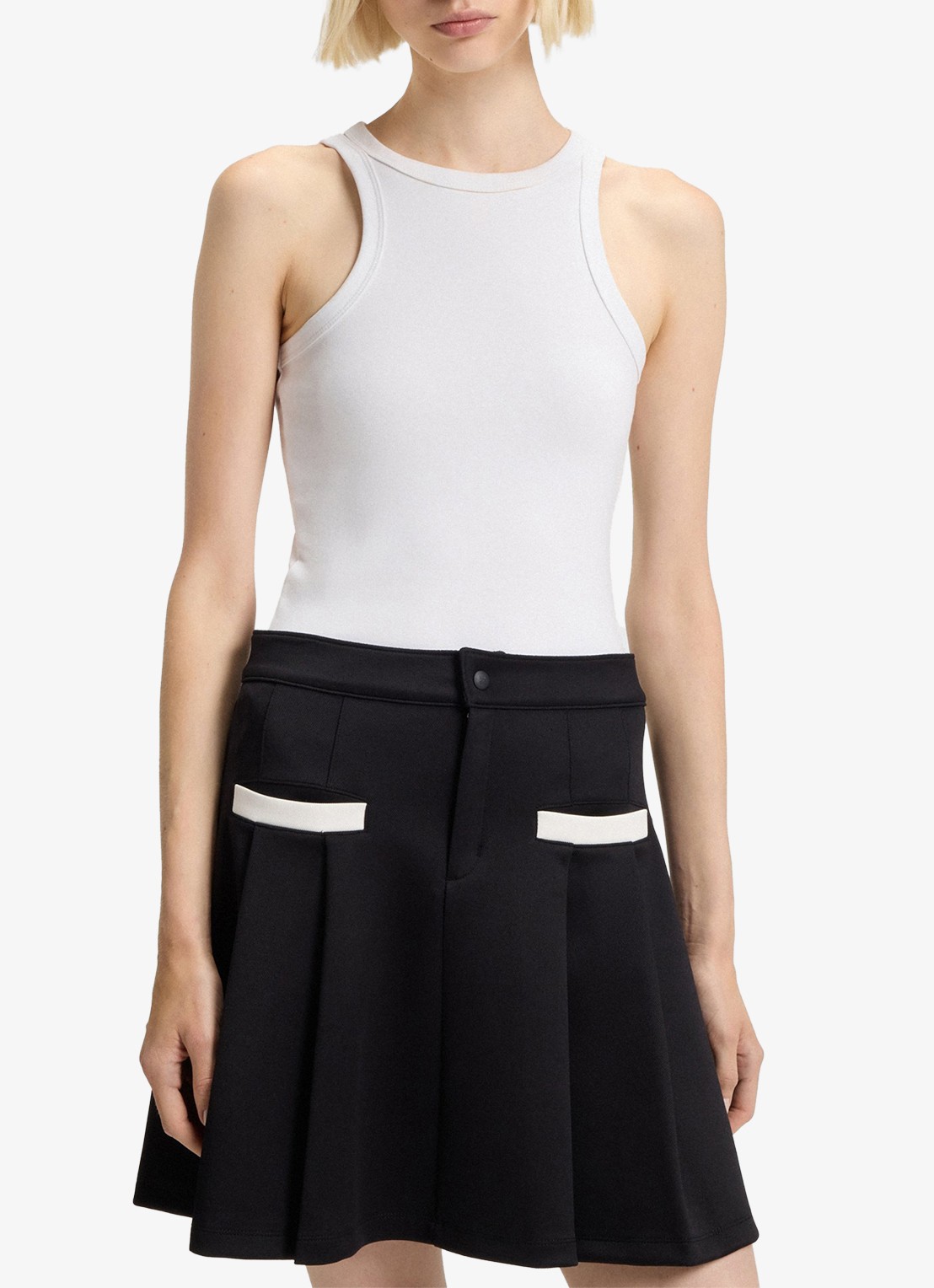 HUGO Tanktop met stretch - detail 4 wit
