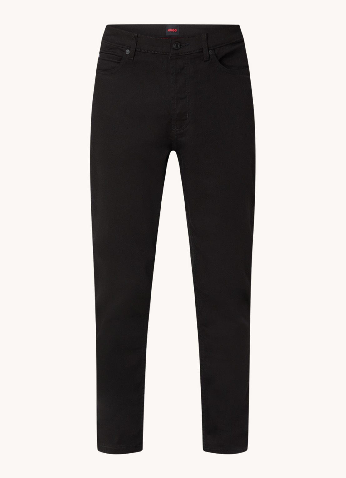 HUGO Tapered fit cropped jeans met gekleurde wassing - voorkant 3 zwart