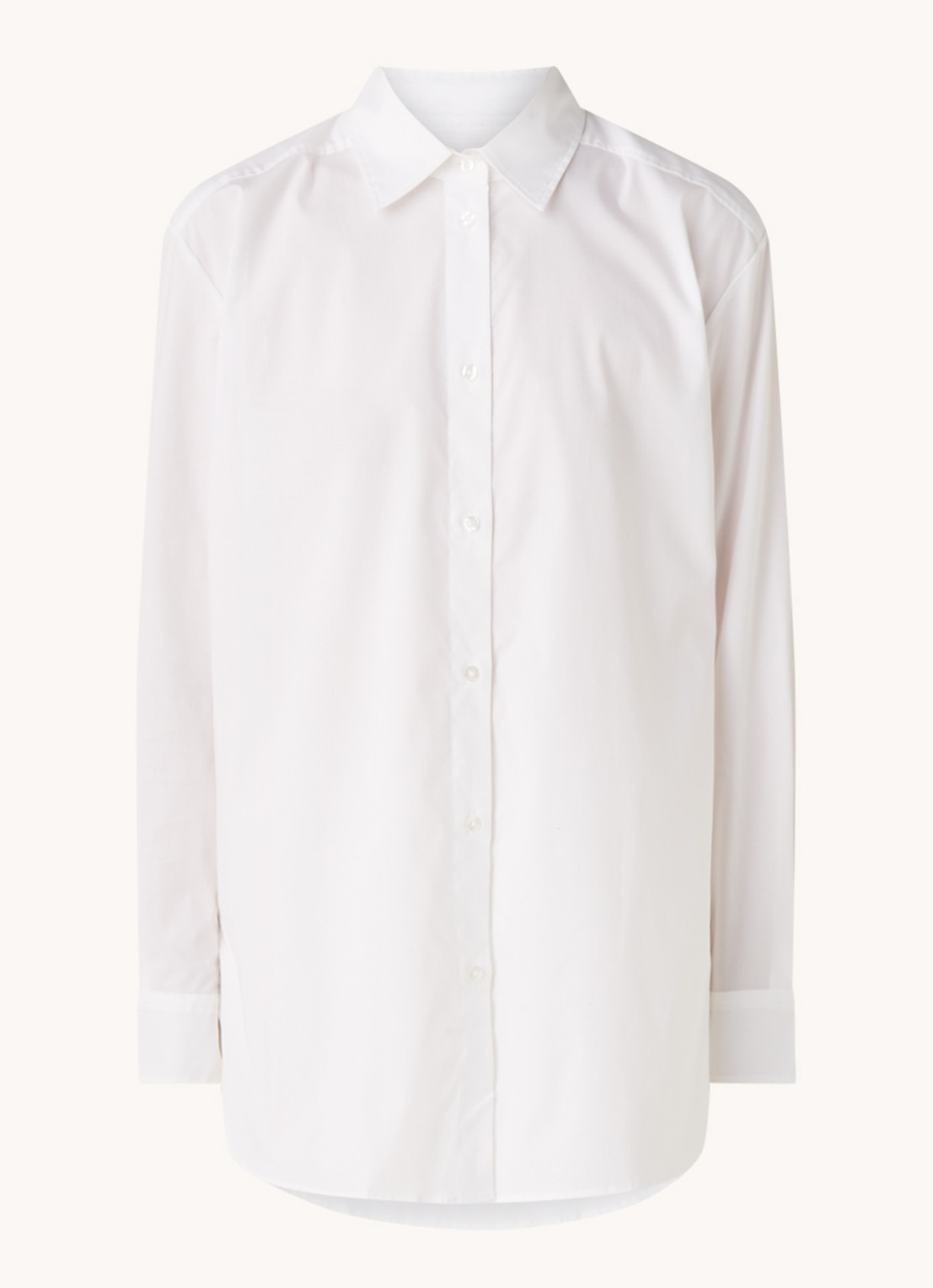 HUGO The Boyfriend blouse met stretch - voorkant 2 wit