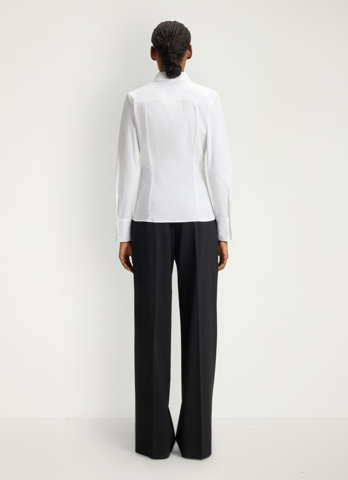 HUGO The Fitted Shirt blouse met stretch - achterkant wit