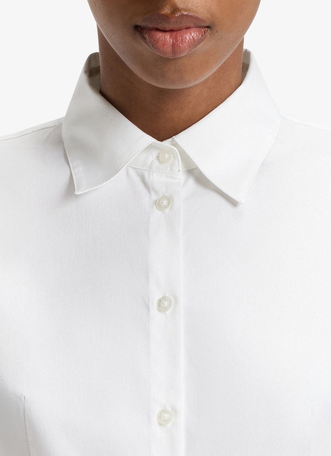 HUGO The Fitted Shirt blouse met stretch - detail 5 wit