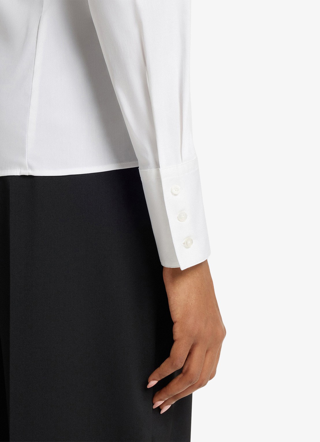 HUGO The Fitted Shirt blouse met stretch - detail 6 wit
