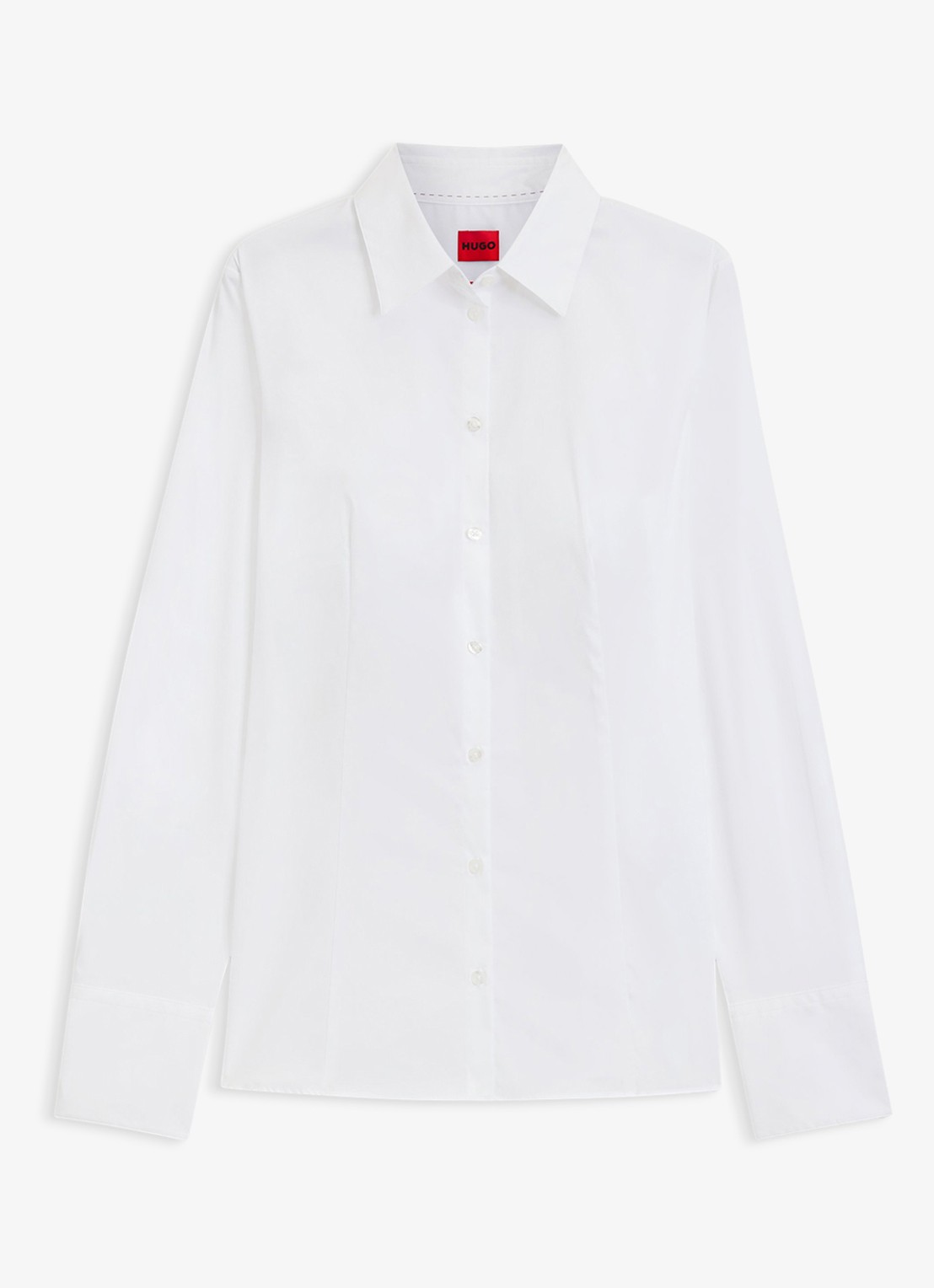 HUGO The Fitted Shirt blouse met stretch - voorkant 2 wit