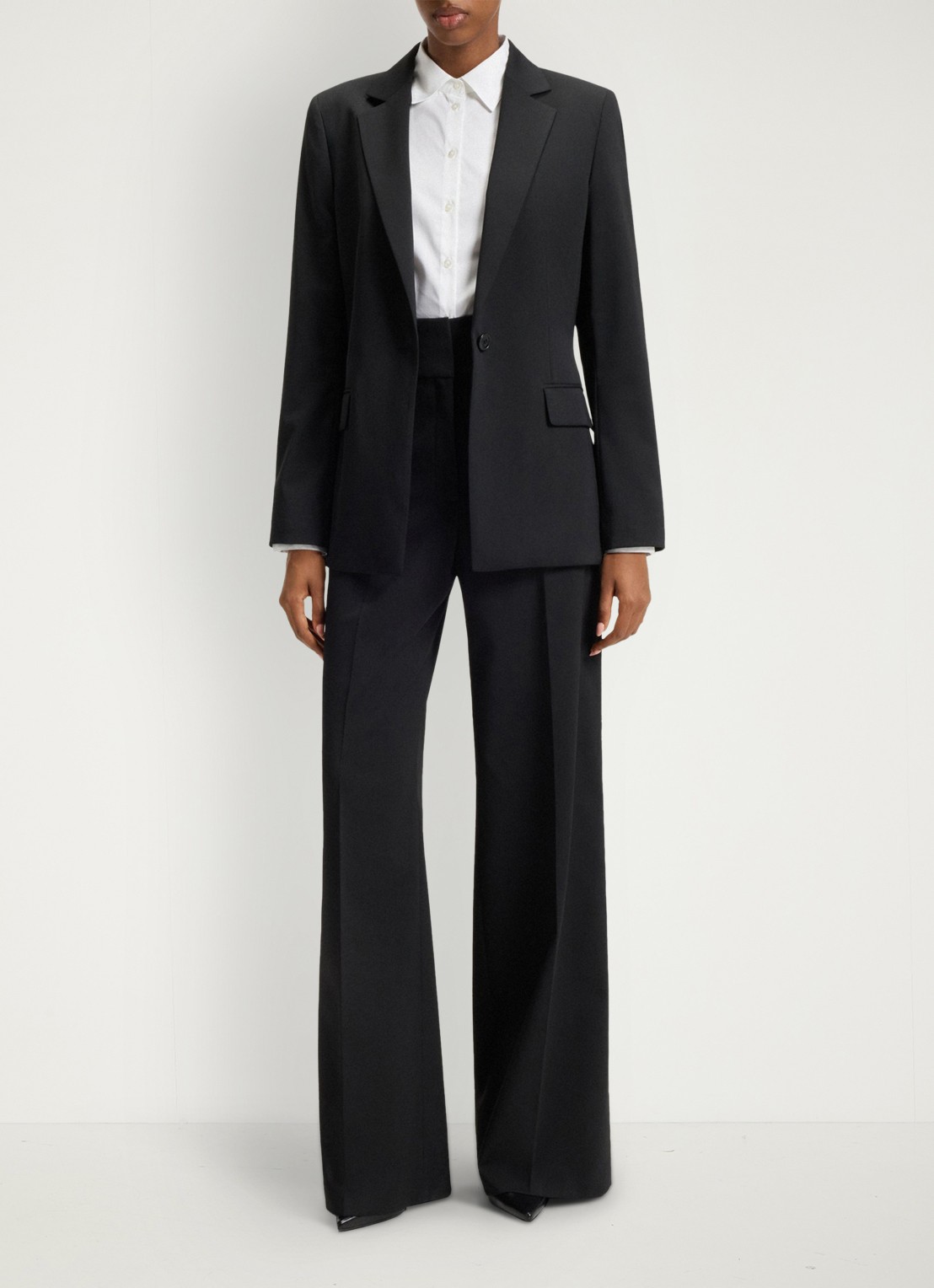 HUGO The Fitted Shirt blouse met stretch - voorkant 3 wit