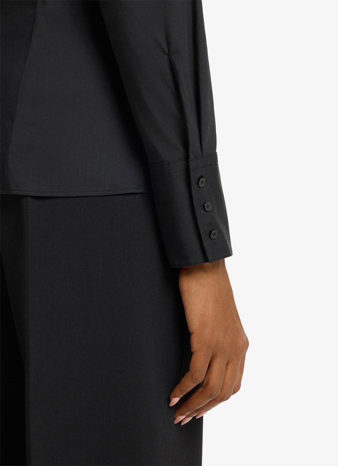 HUGO The Fitted Shirt blouse met stretch - detail 3 zwart