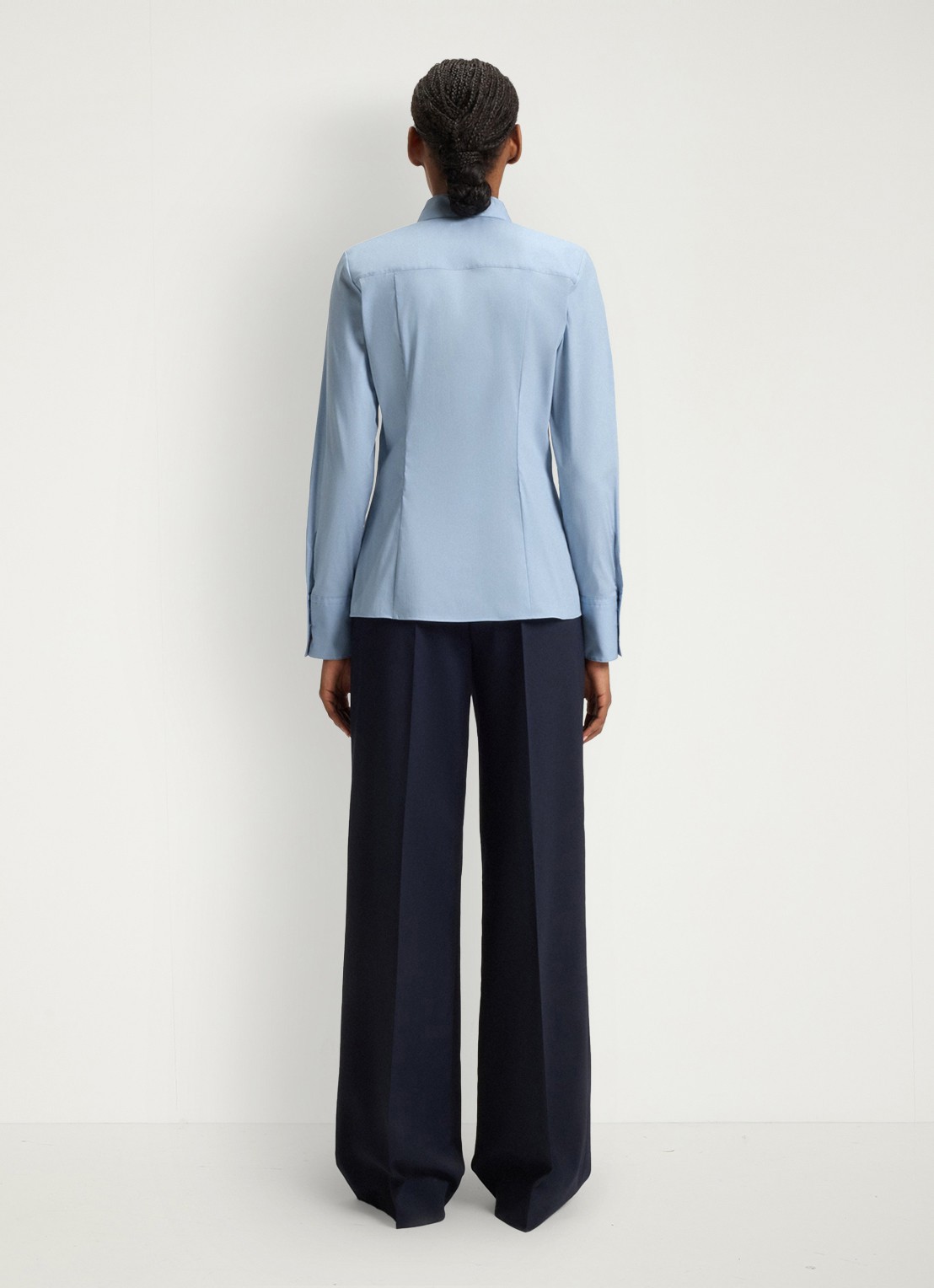 HUGO The Fitted Shirt blouse met stretch - achterkant 4 lichtblauw