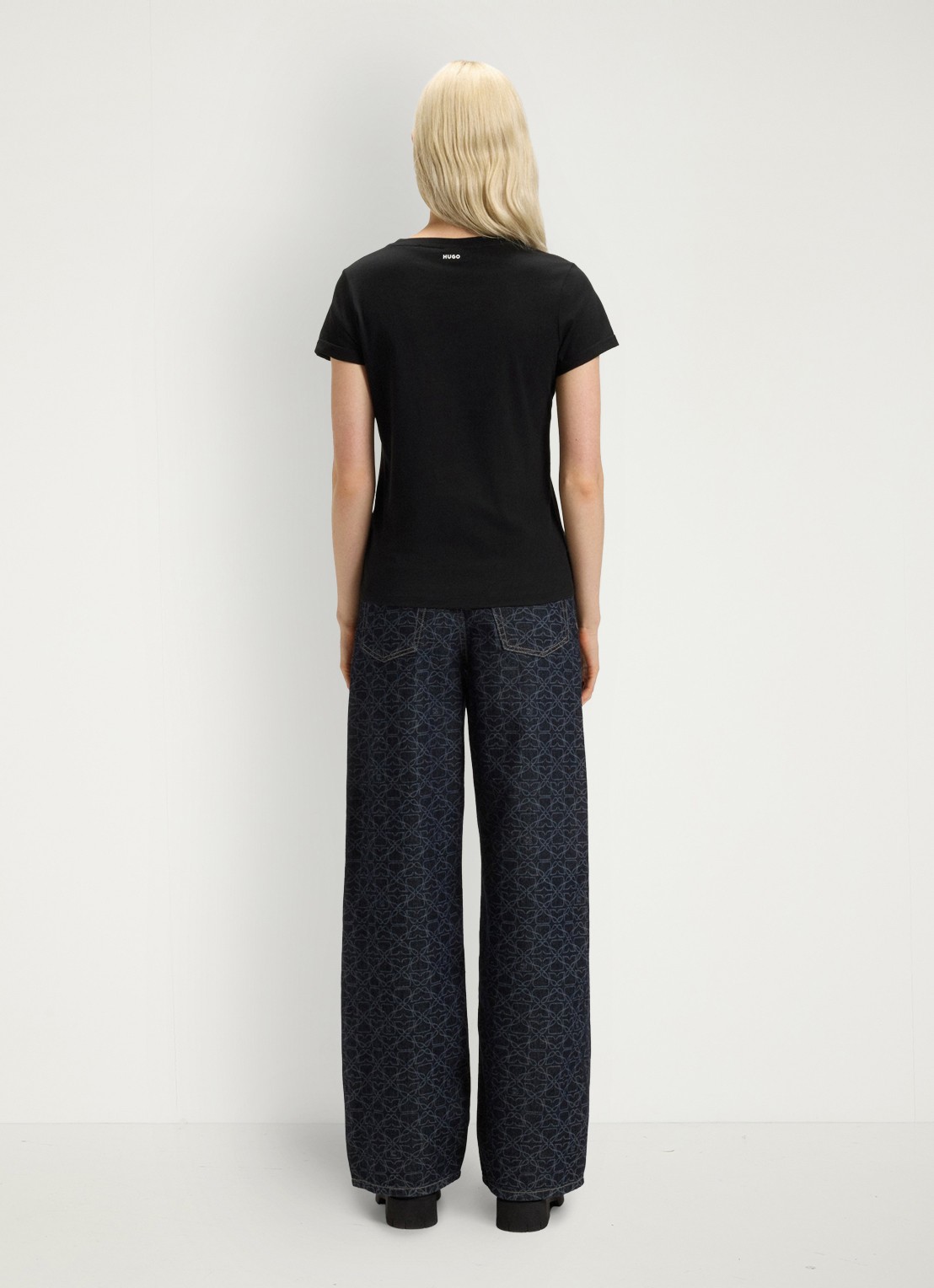 HUGO The Plain Tee T-shirt met ronde hals - achterkant 3 zwart