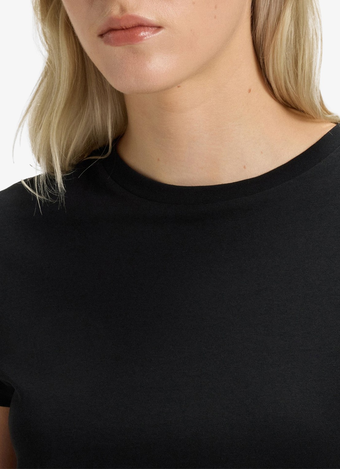HUGO The Plain Tee T-shirt met ronde hals - detail 5 zwart