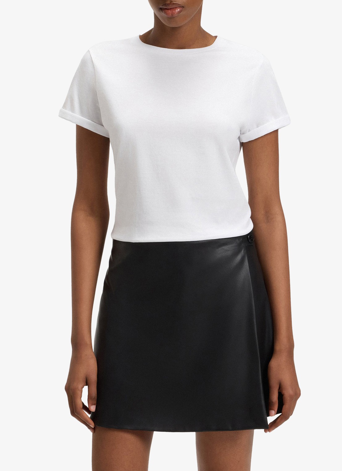 HUGO The Plain Tee T-shirt met ronde hals - detail wit