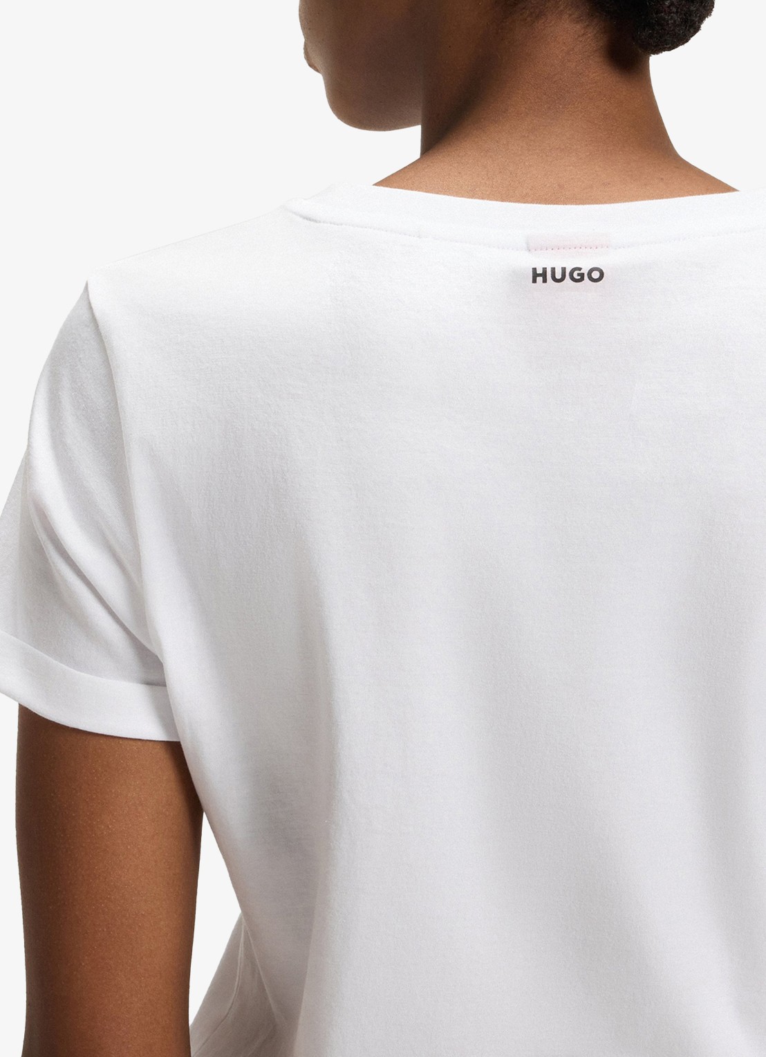 HUGO The Plain Tee T-shirt met ronde hals - detail 2 wit