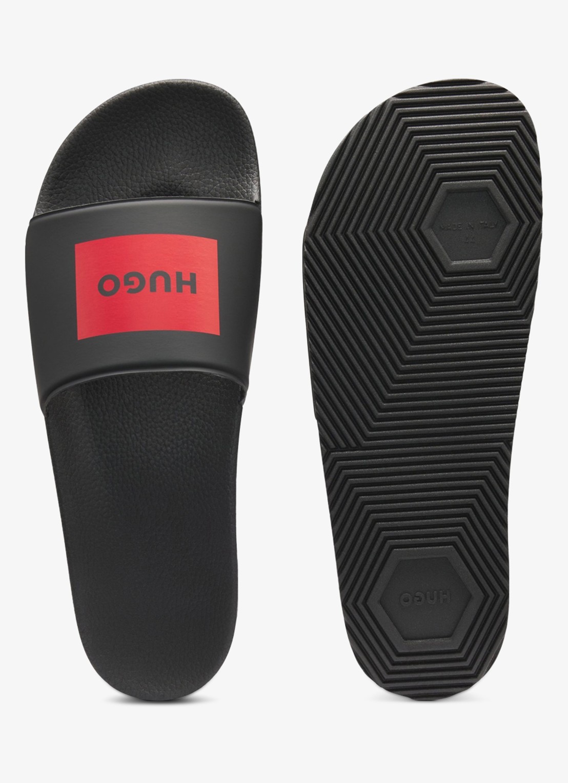 HUGO Timein slipper met logo - detail 2 zwart