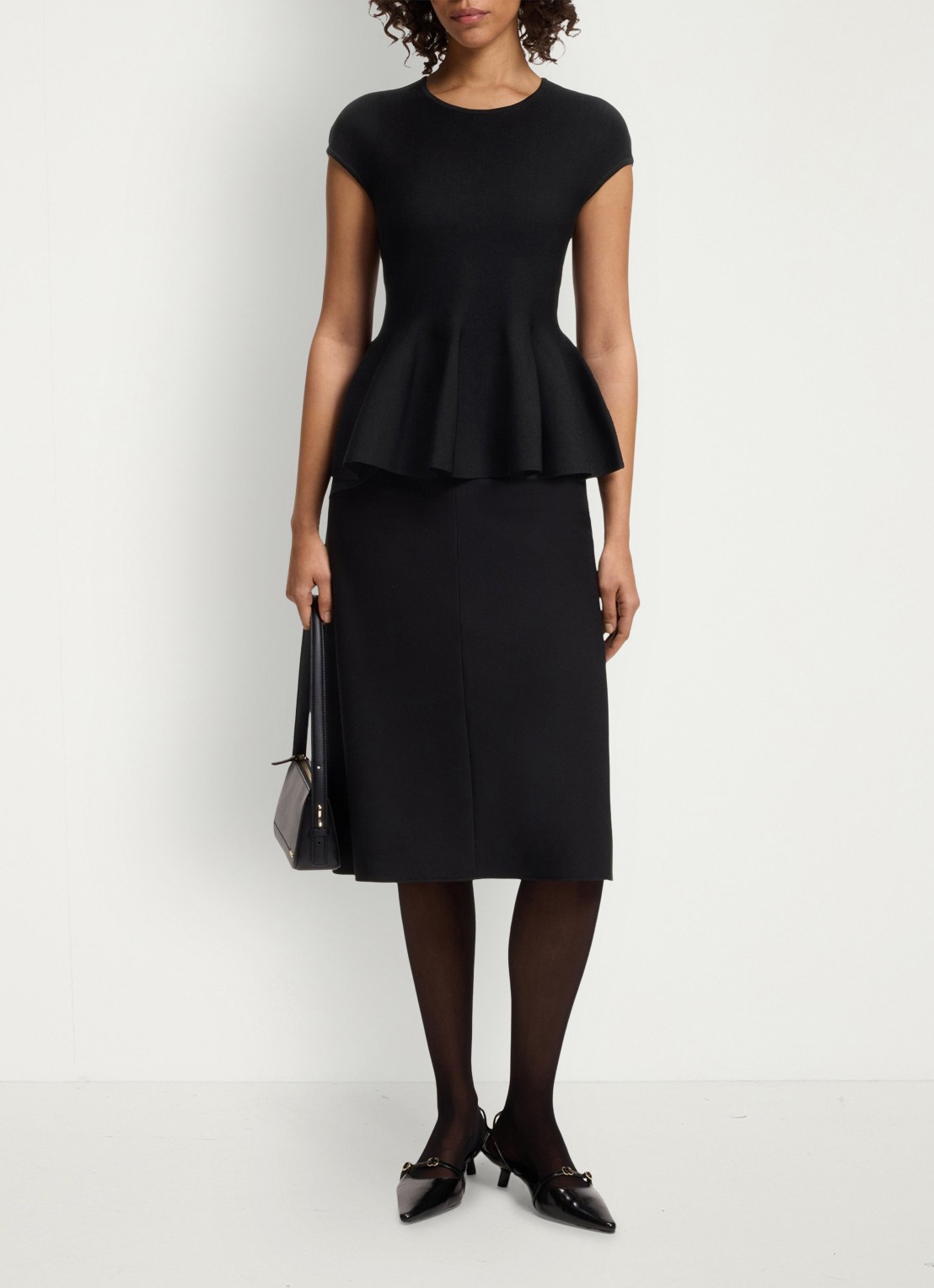 HUGO Top met peplum - voorkant 4 zwart