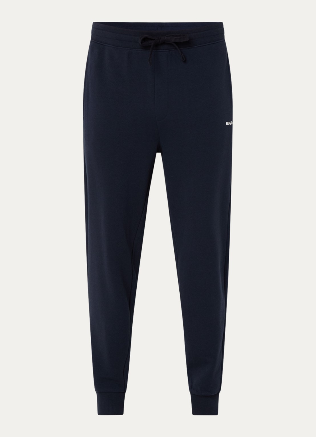 HUGO Trainingsbroek van katoenen badstof met logoprint - voorkant 4 blauw