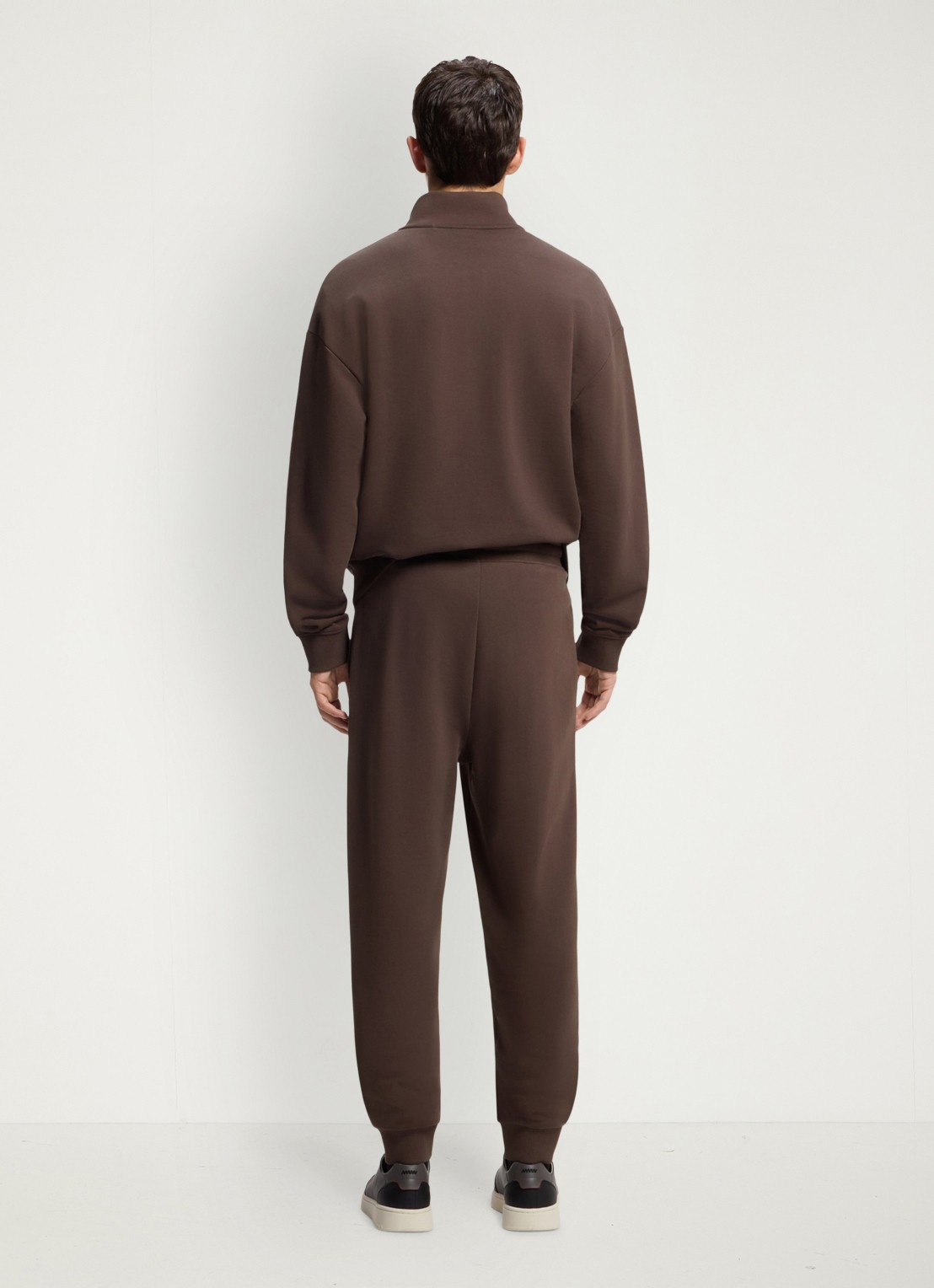 HUGO Trainingsbroek van katoenen badstof met logoprint - achterkant 5 brown overflow-903