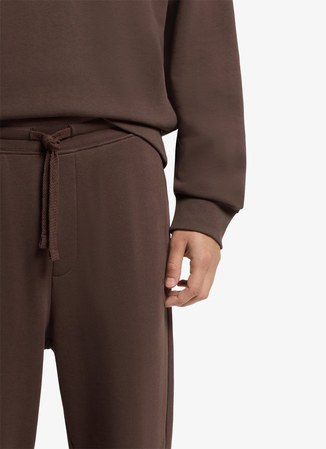 HUGO Trainingsbroek van katoenen badstof met logoprint - detail 2 brown overflow-903