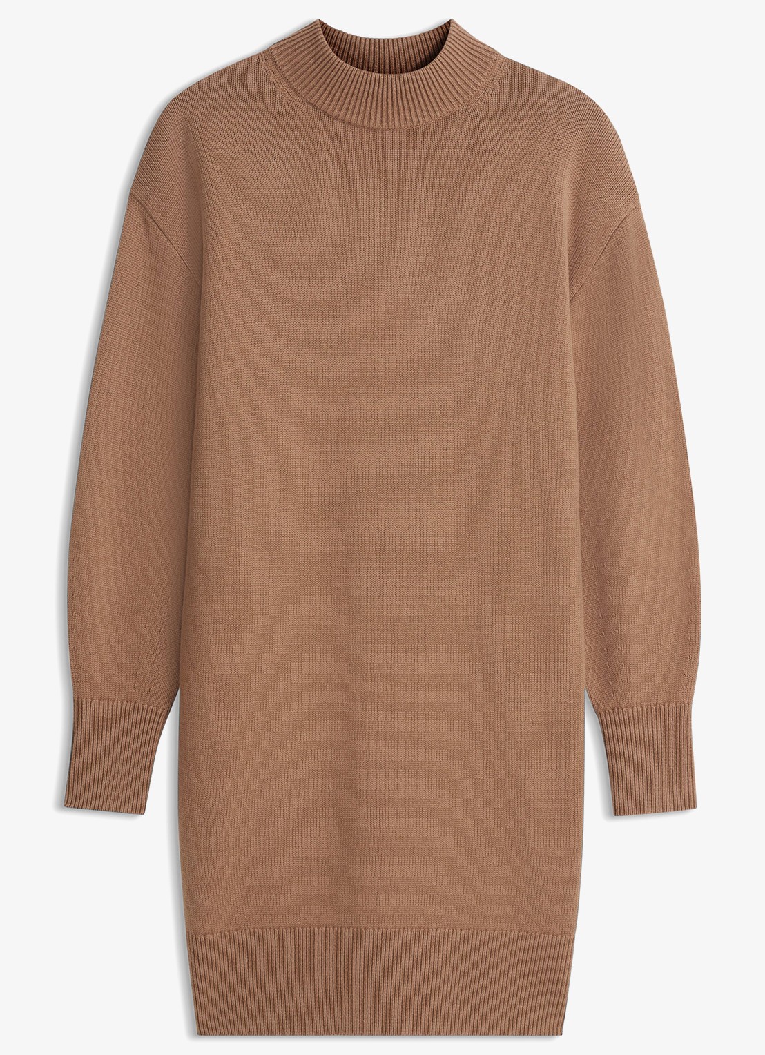 HUGO Trui jurk met logo - voorkant 4 lichtbruin