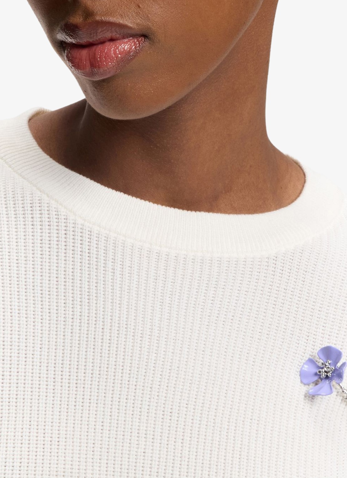 HUGO Trui met ribstructuur - detail 4 creme