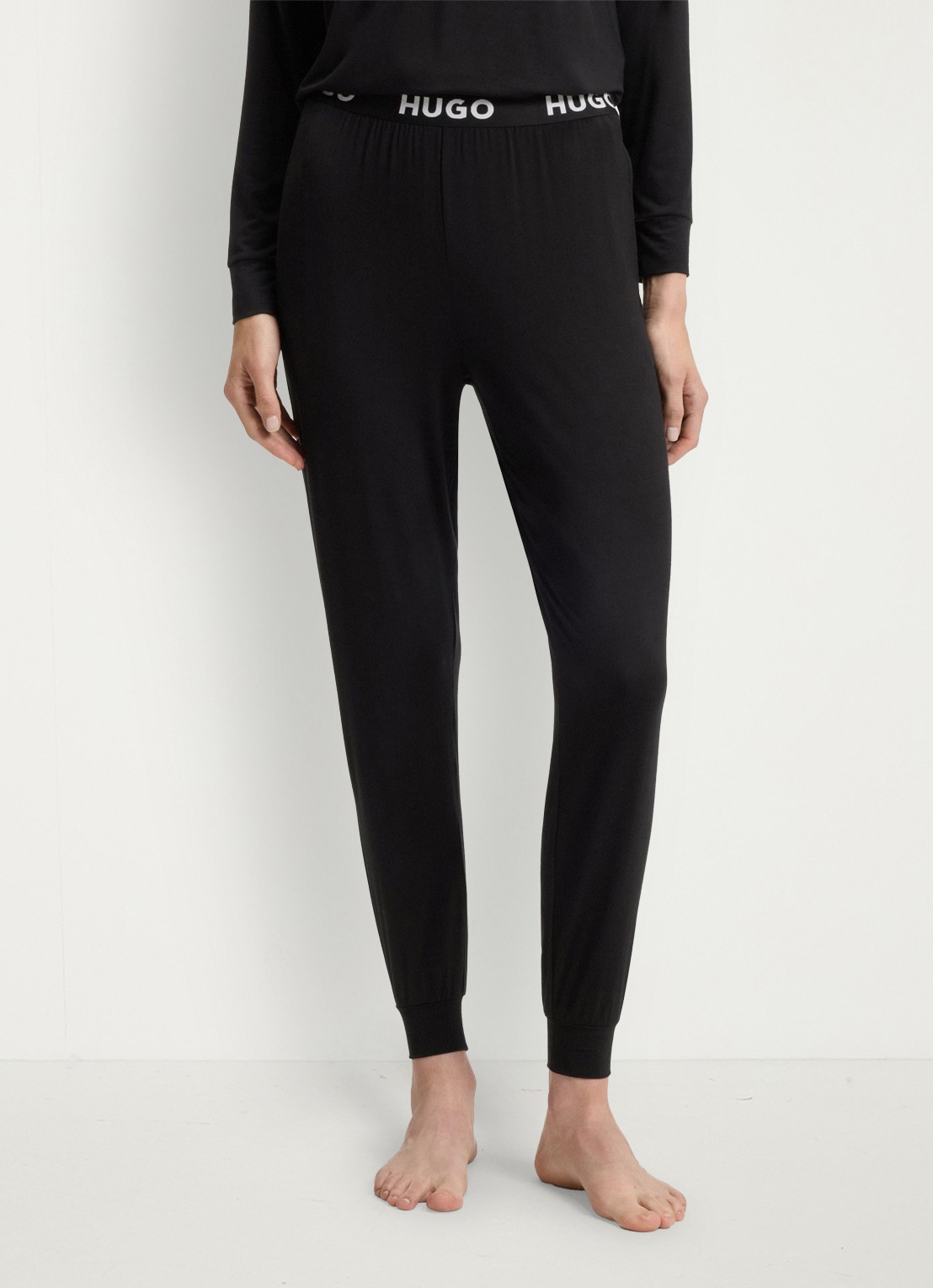 HUGO Unite pyjamabroek met logoband - detail zwart