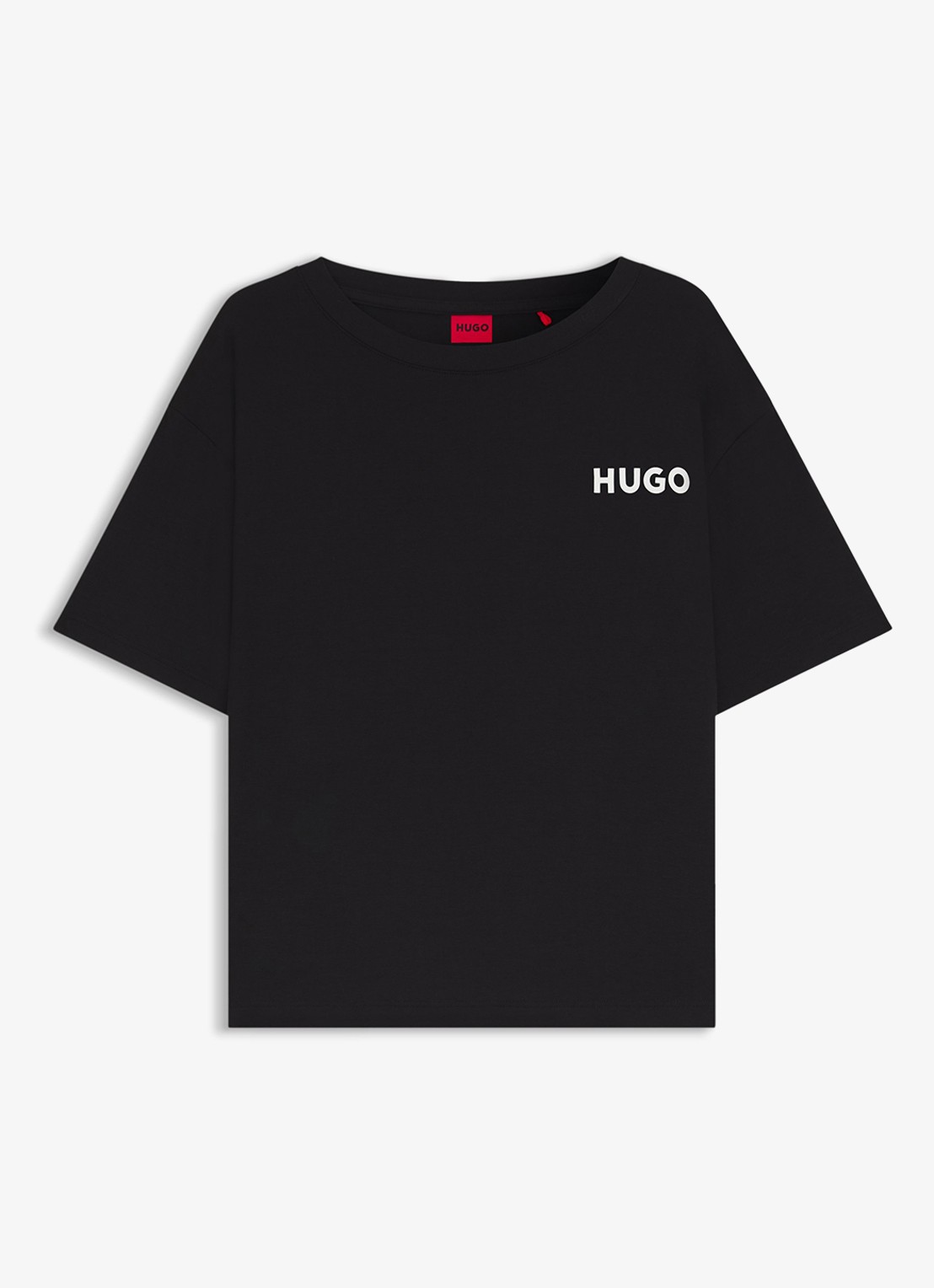 HUGO Unite pyjamatop met logo - voorkant zwart