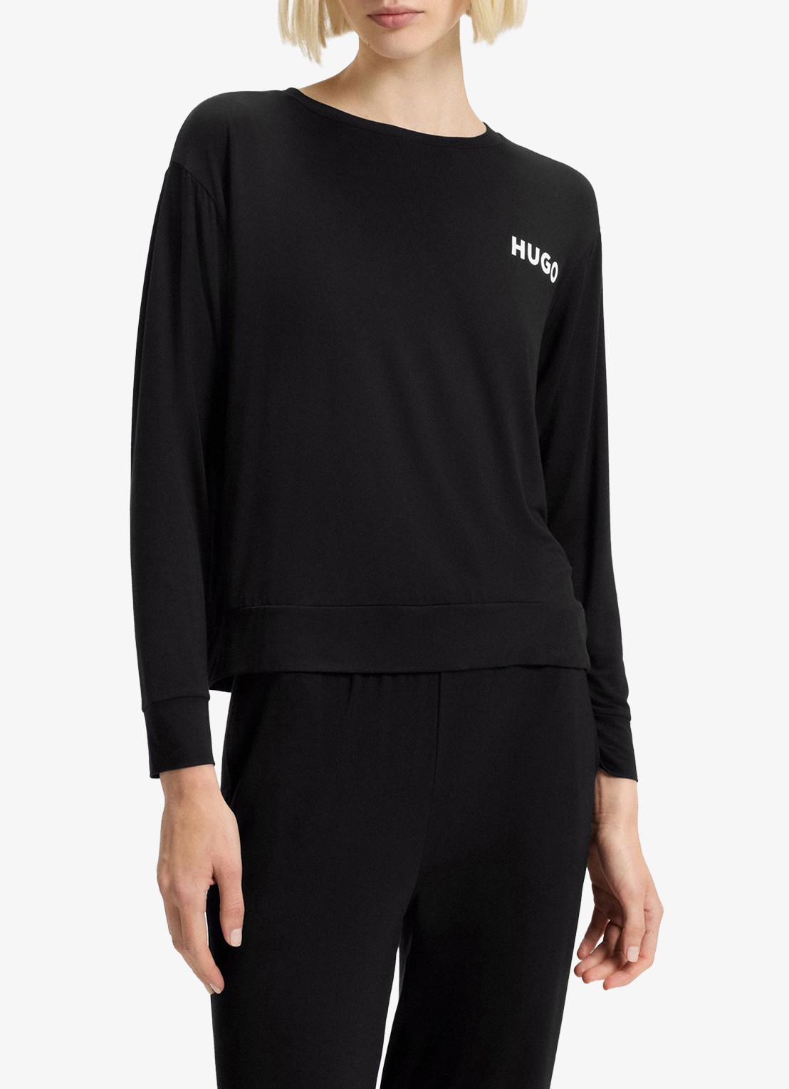 HUGO Unite pyjamatop met logo - detail 4 zwart