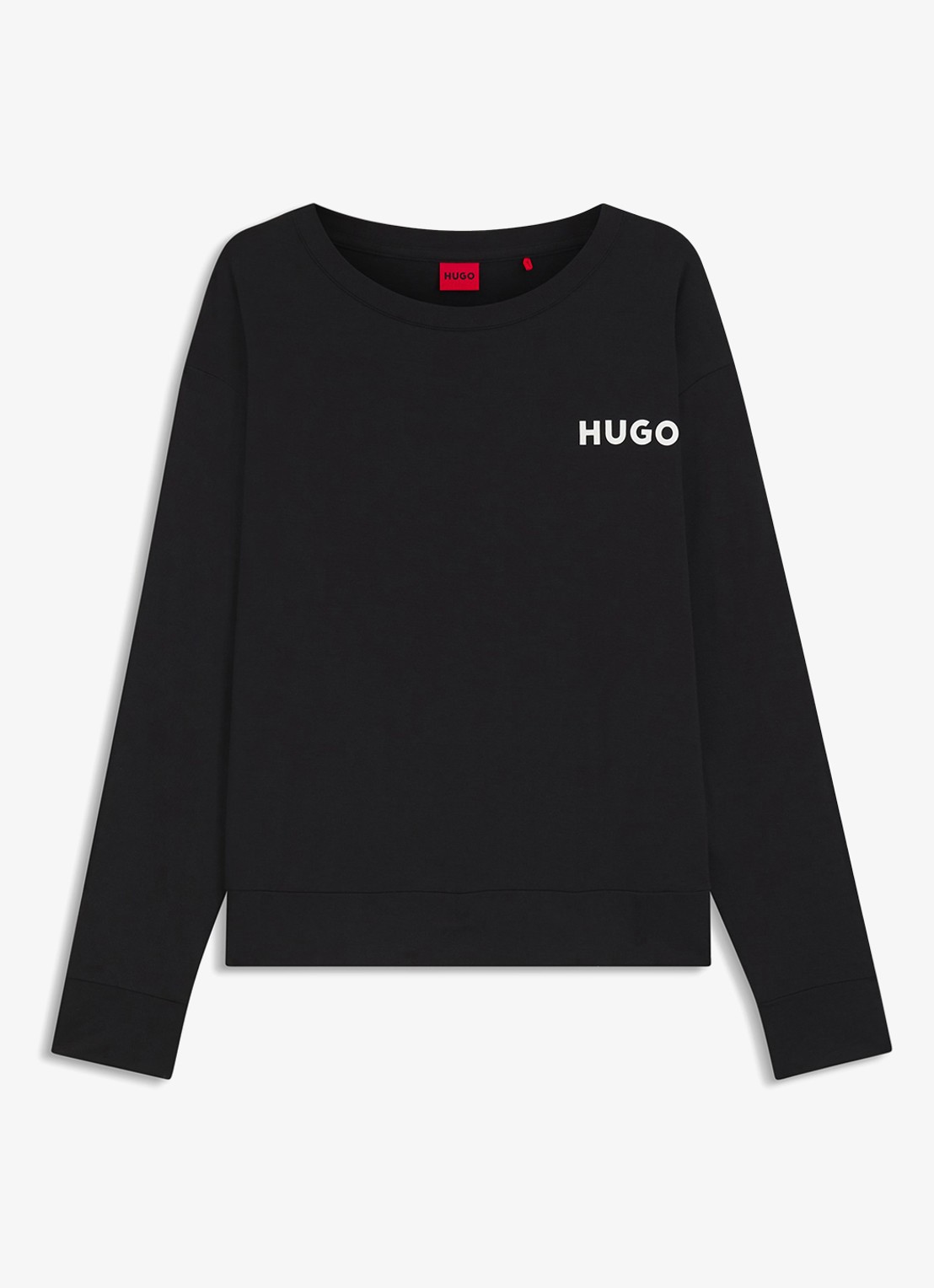 HUGO Unite pyjamatop met logo - voorkant zwart