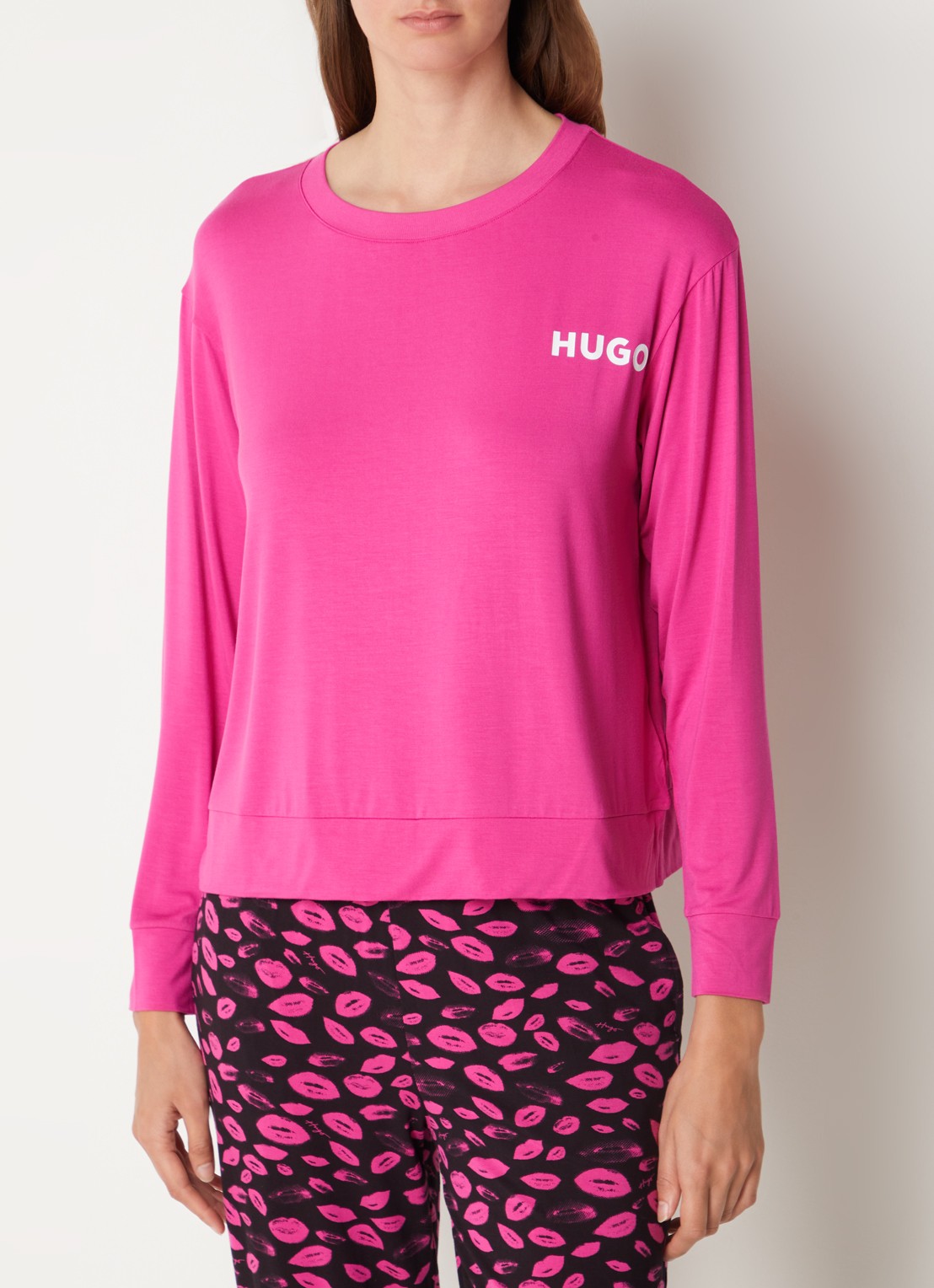 HUGO Unite pyjamatop met logo - detail 2 roze