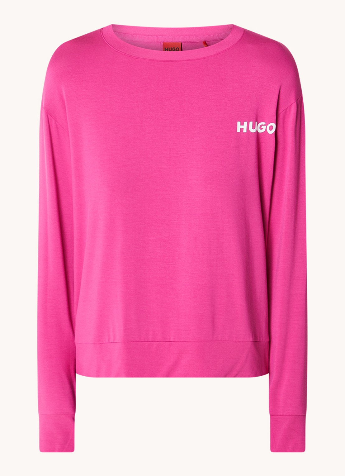 HUGO Unite pyjamatop met logo - voorkant 3 roze