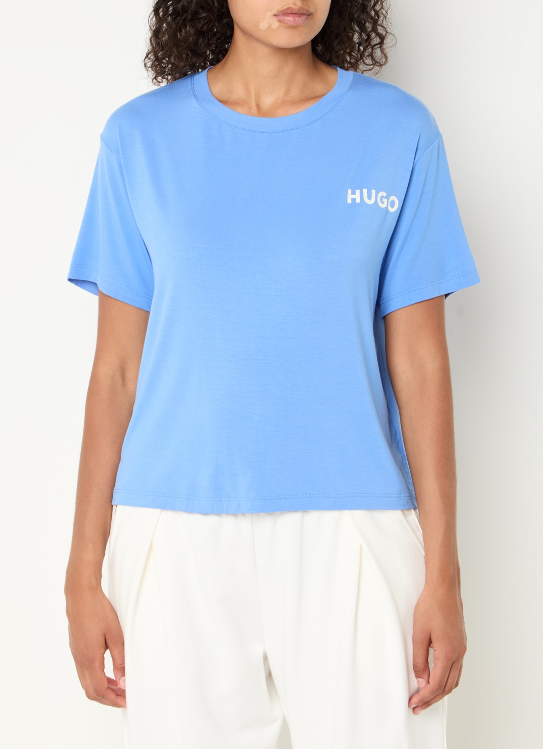 HUGO Unite pyjamatop met logo - detail 4 blauw
