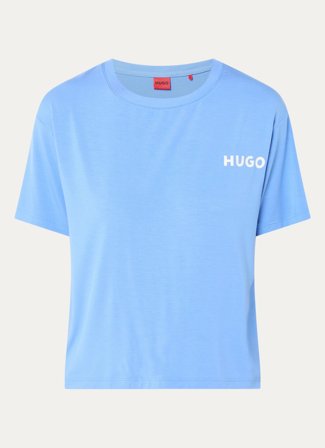 HUGO Unite pyjamatop met logo - voorkant 2 blauw
