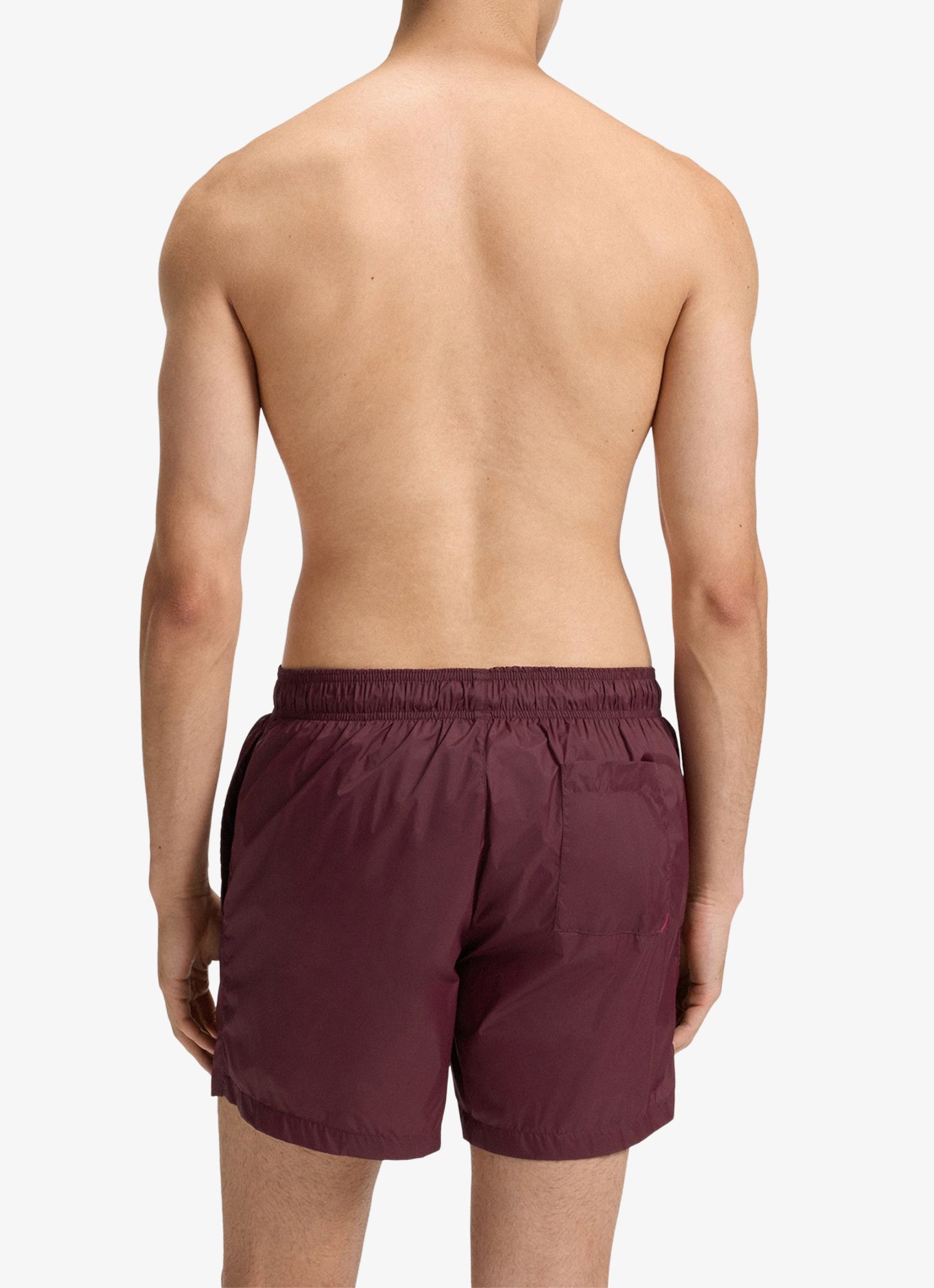 HUGO Volledig gevoerde zwemshort met contrastlogo - achterkant 3 dark red-602 / rood