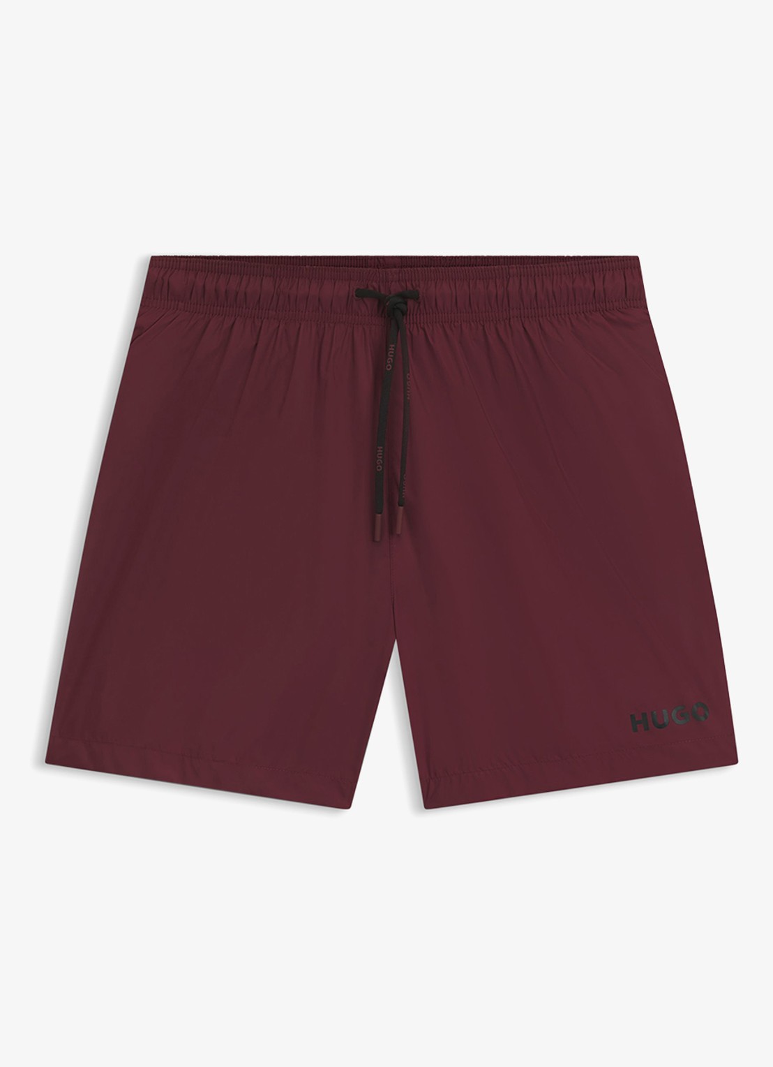 HUGO Volledig gevoerde zwemshort met contrastlogo - voorkant 4 dark red-602 / rood