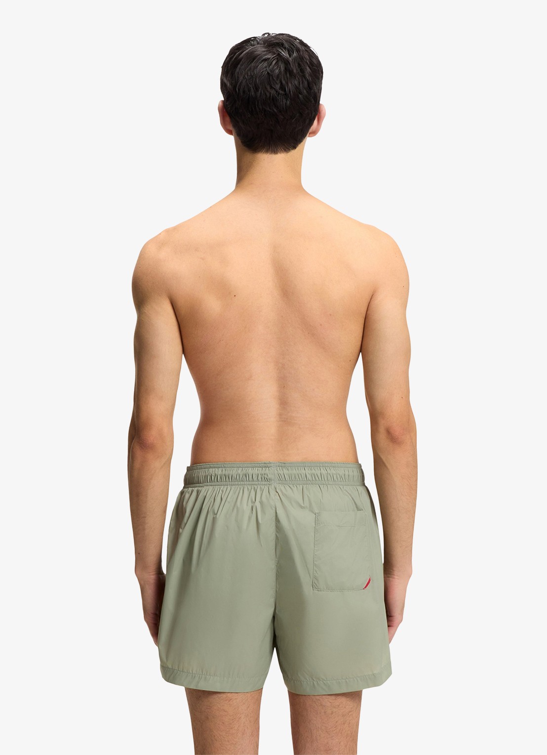 HUGO Volledig gevoerde zwemshort met contrastlogo - achterkant 4 dark green-306 / groen