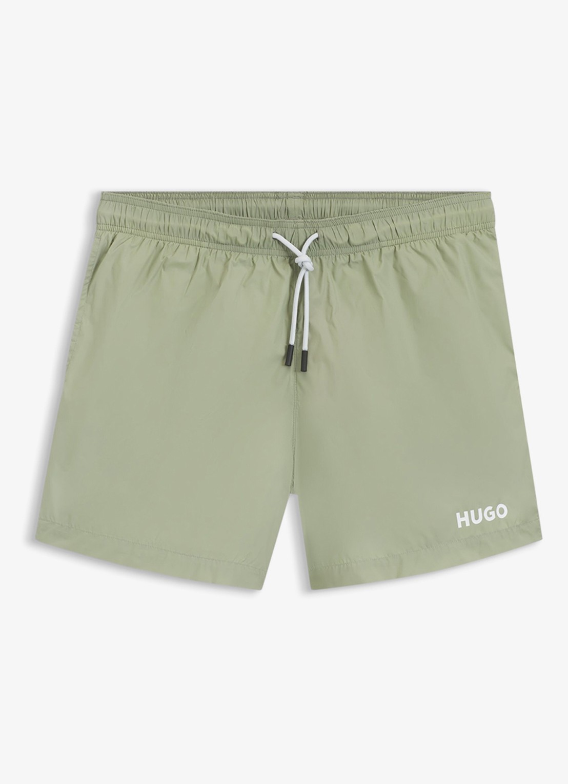 HUGO Volledig gevoerde zwemshort met contrastlogo - voorkant 3 dark green-306 / groen