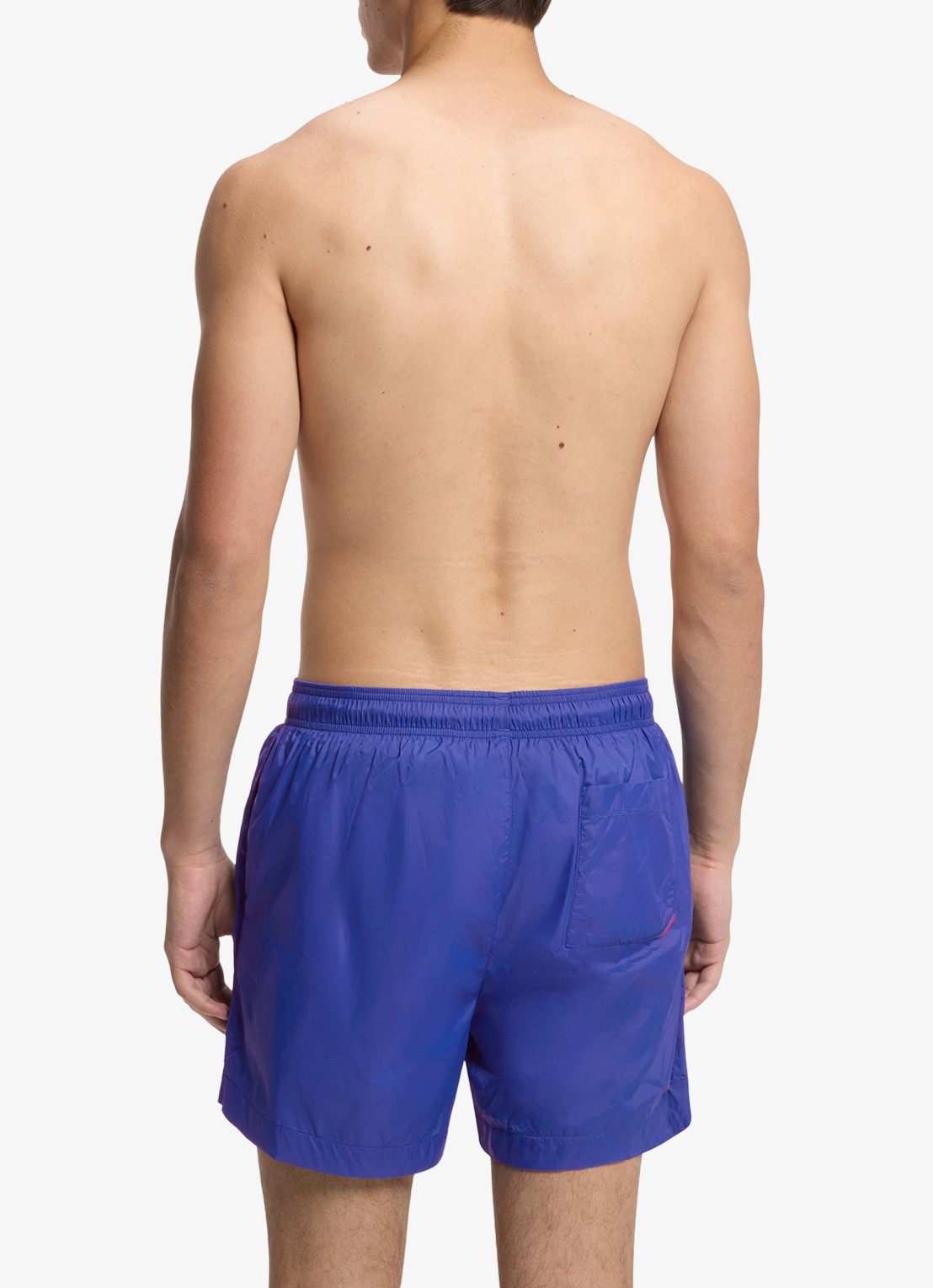 HUGO Volledig gevoerde zwemshort met contrastlogo - achterkant 3 staalblauw