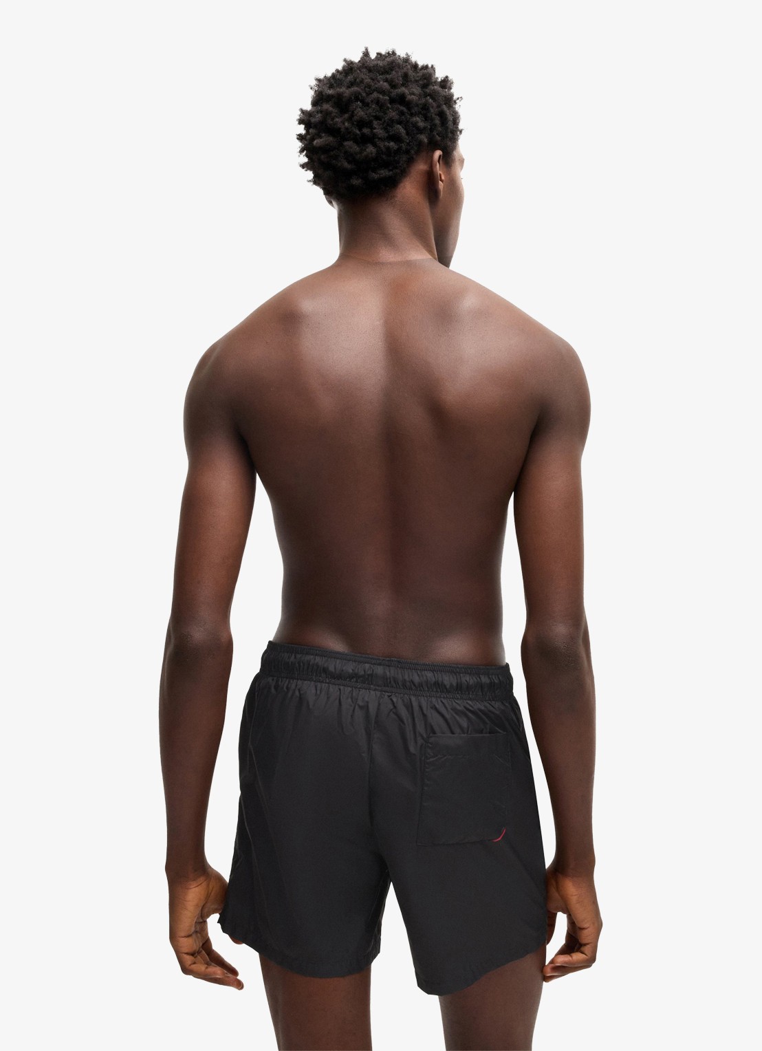 HUGO Volledig gevoerde zwemshort met contrastlogo - achterkant black-001 / zwart