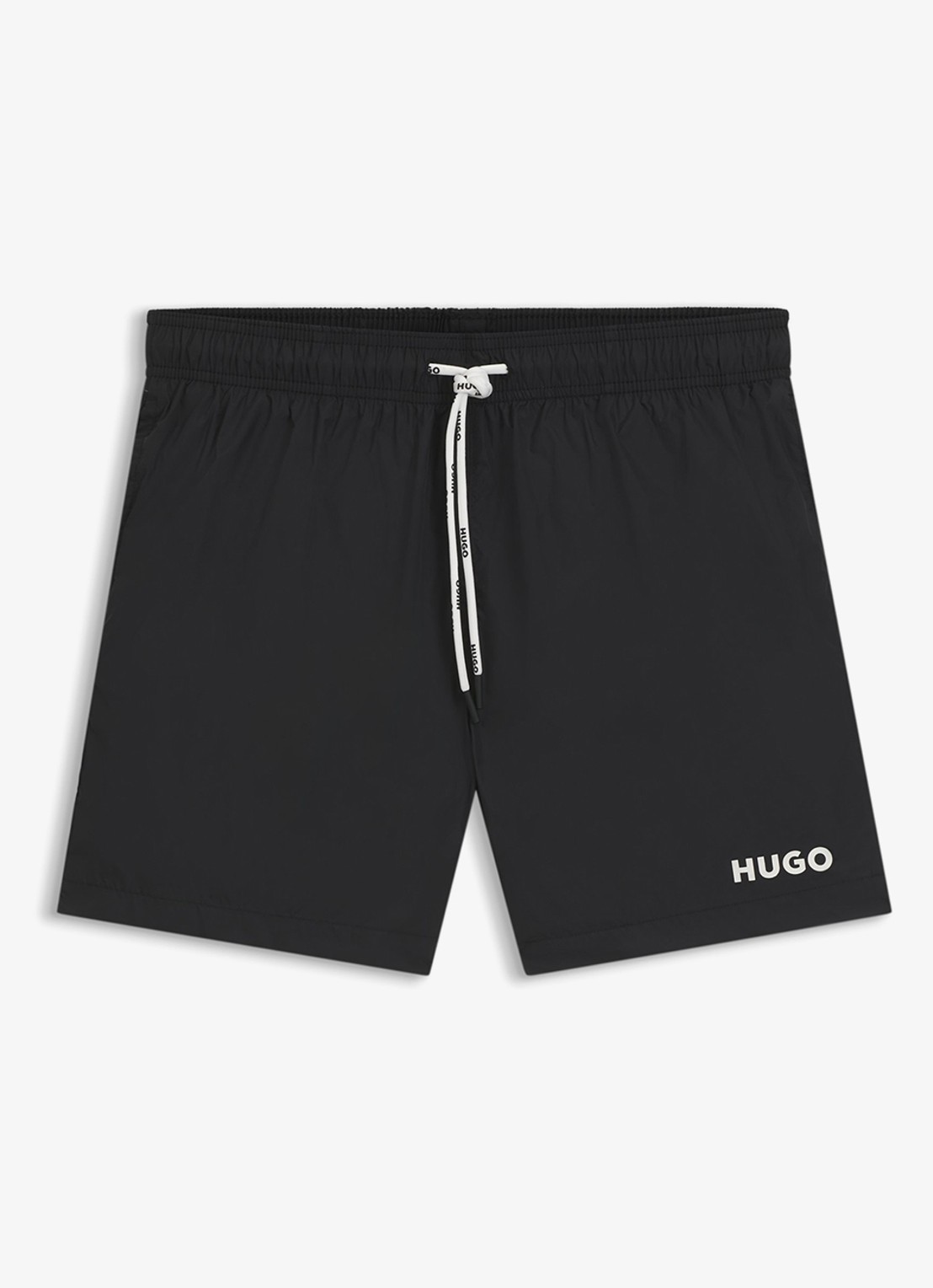 HUGO Volledig gevoerde zwemshort met contrastlogo - voorkant 2 black-001 / zwart