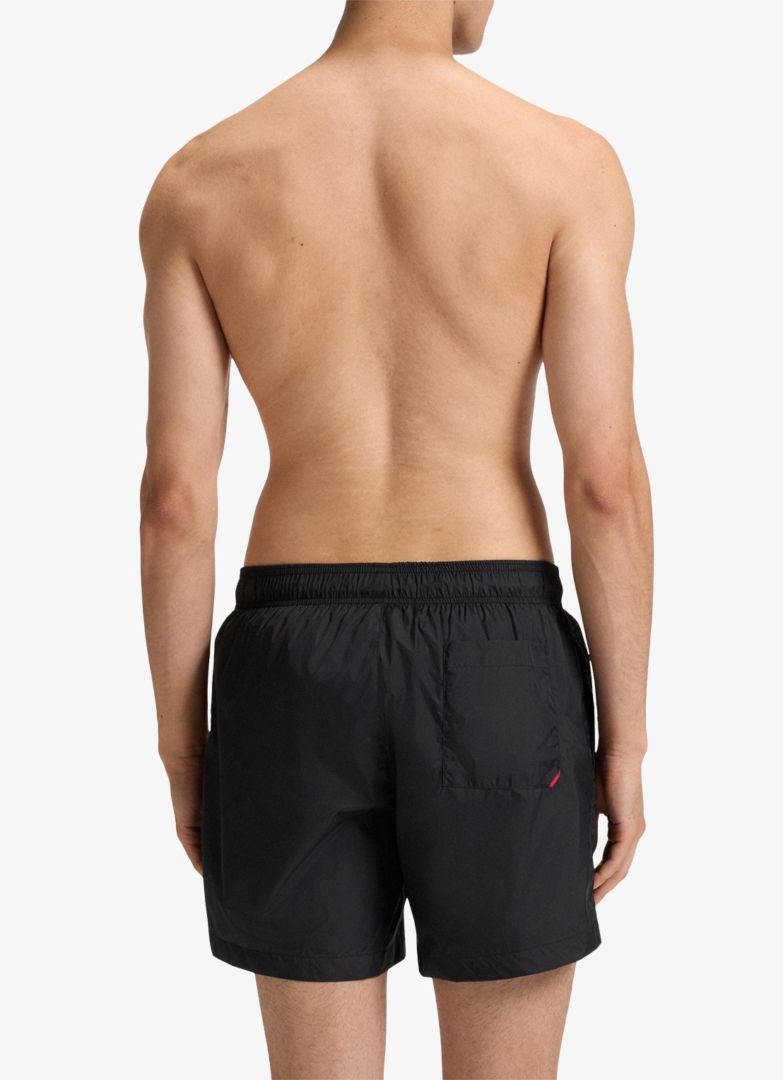 HUGO Volledig gevoerde zwemshort met contrastlogo - achterkant 7 black-001 / zwart