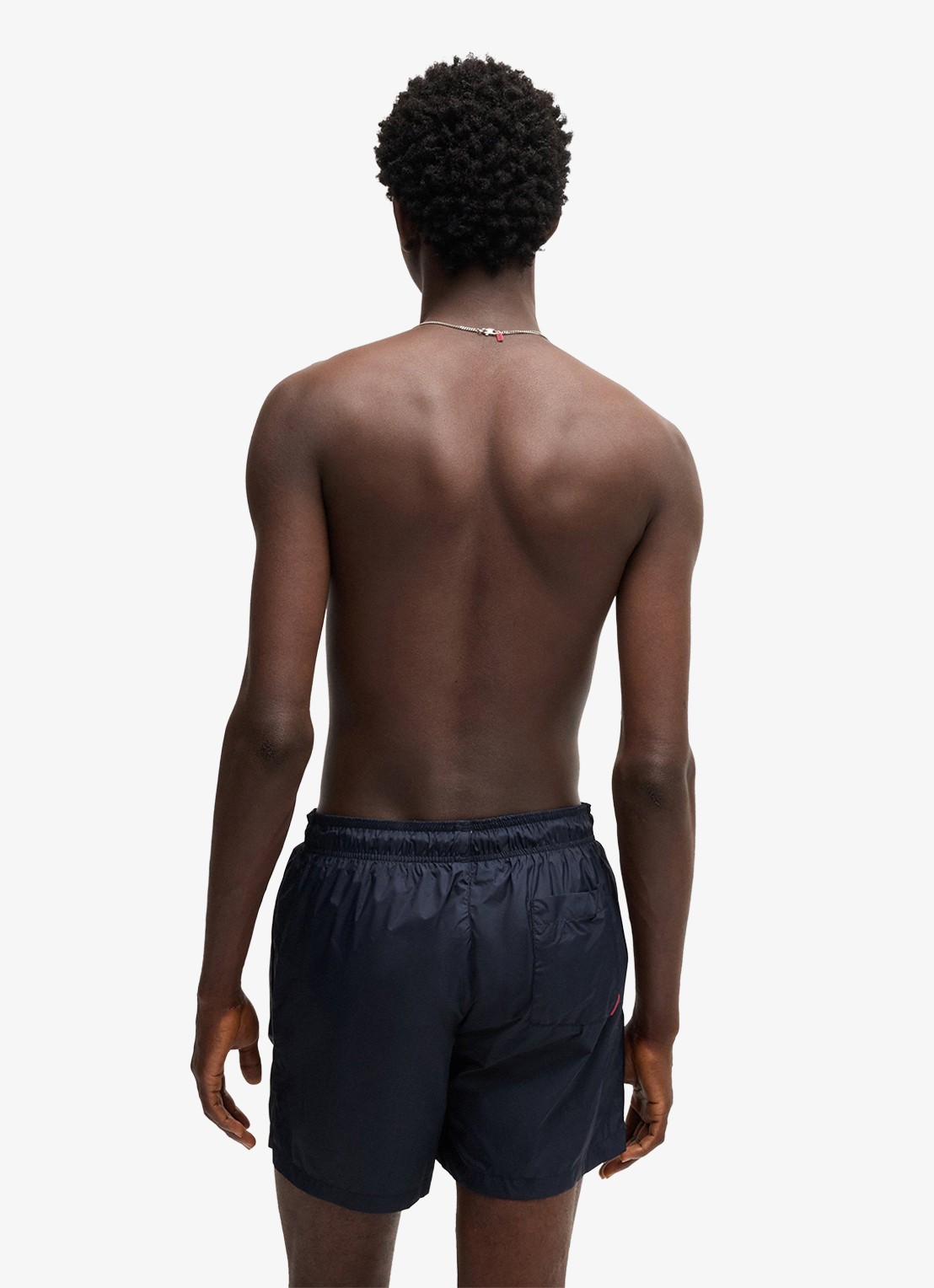 HUGO Volledig gevoerde zwemshort met contrastlogo - achterkant 3 dark blue-405 / blauw