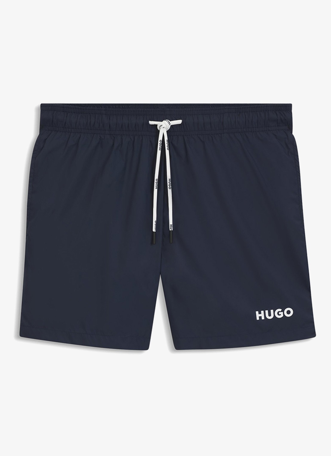HUGO Volledig gevoerde zwemshort met contrastlogo - voorkant dark blue-405 / blauw