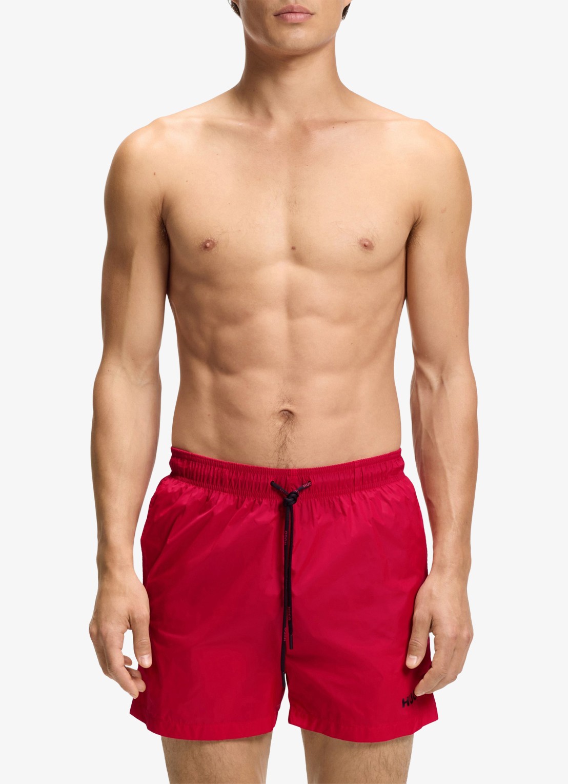 HUGO Volledig gevoerde zwemshort met contrastlogo - detail 4 open pink-693 / roze