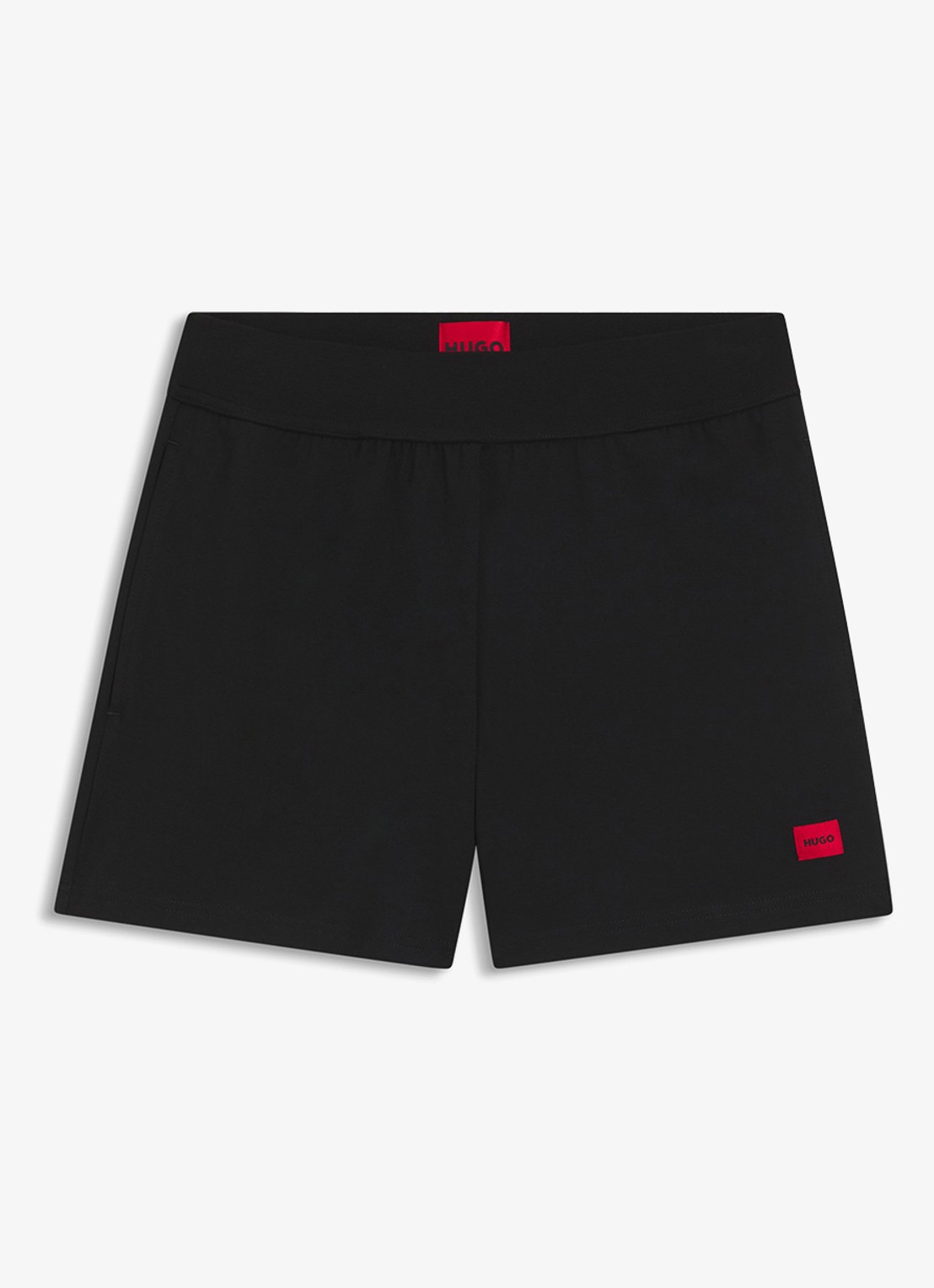 HUGO Wide fit korte broek met logo - voorkant 2 zwart