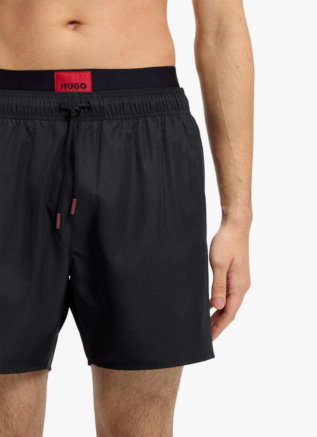 HUGO Zwemshort met logo - detail 4 zwart