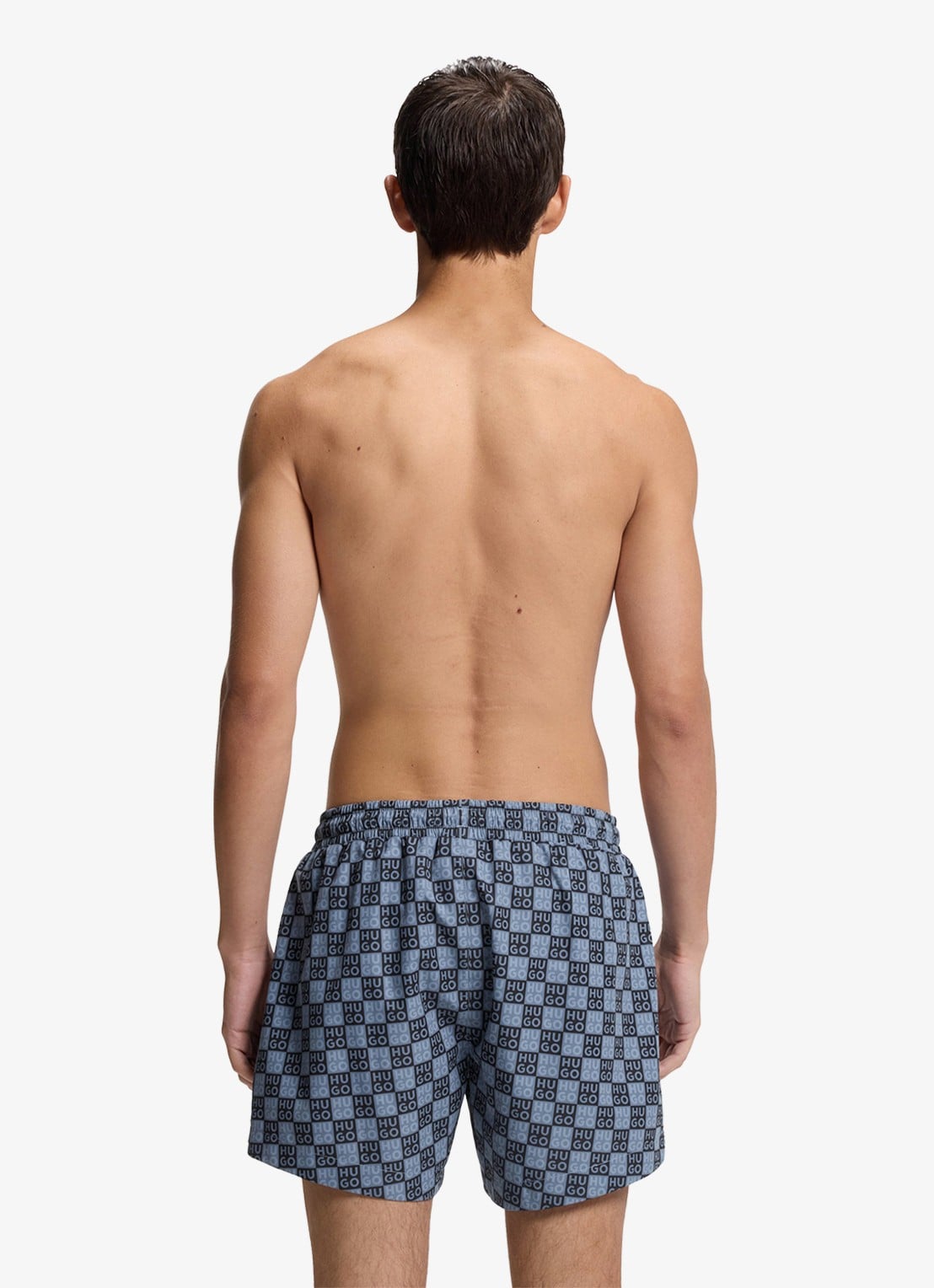 HUGO Zwemshorts met logo - achterkant dark blue-401 / blauw